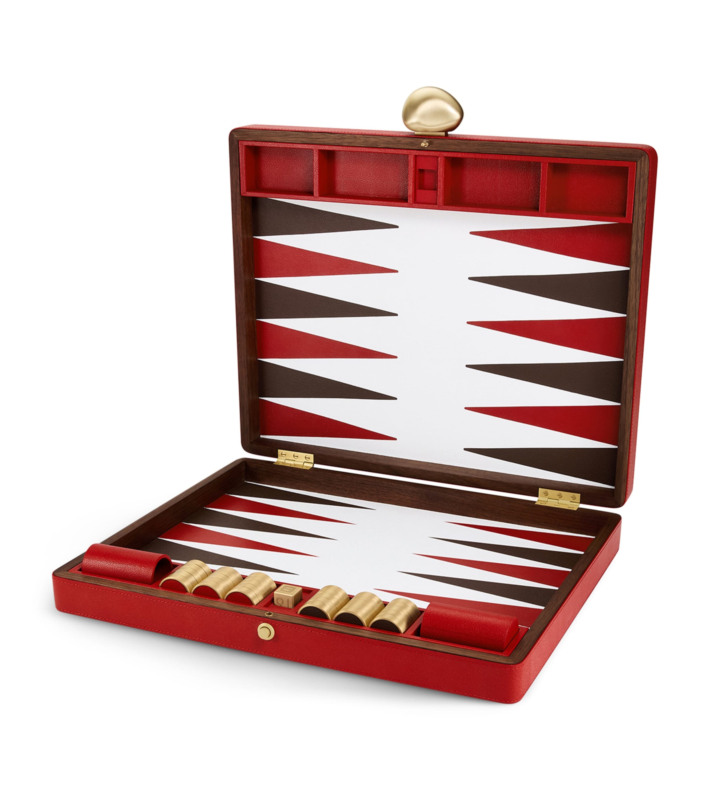 Assouline Pebbled Leather Backgammon Set | Luxury Games | Designers | Assouline | Living Room