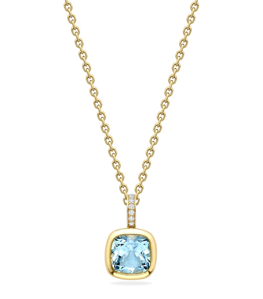 Boodles Yellow Gold, Diamond and Aquamarine Dolce Vita Pendant Yellow Gold Image 1