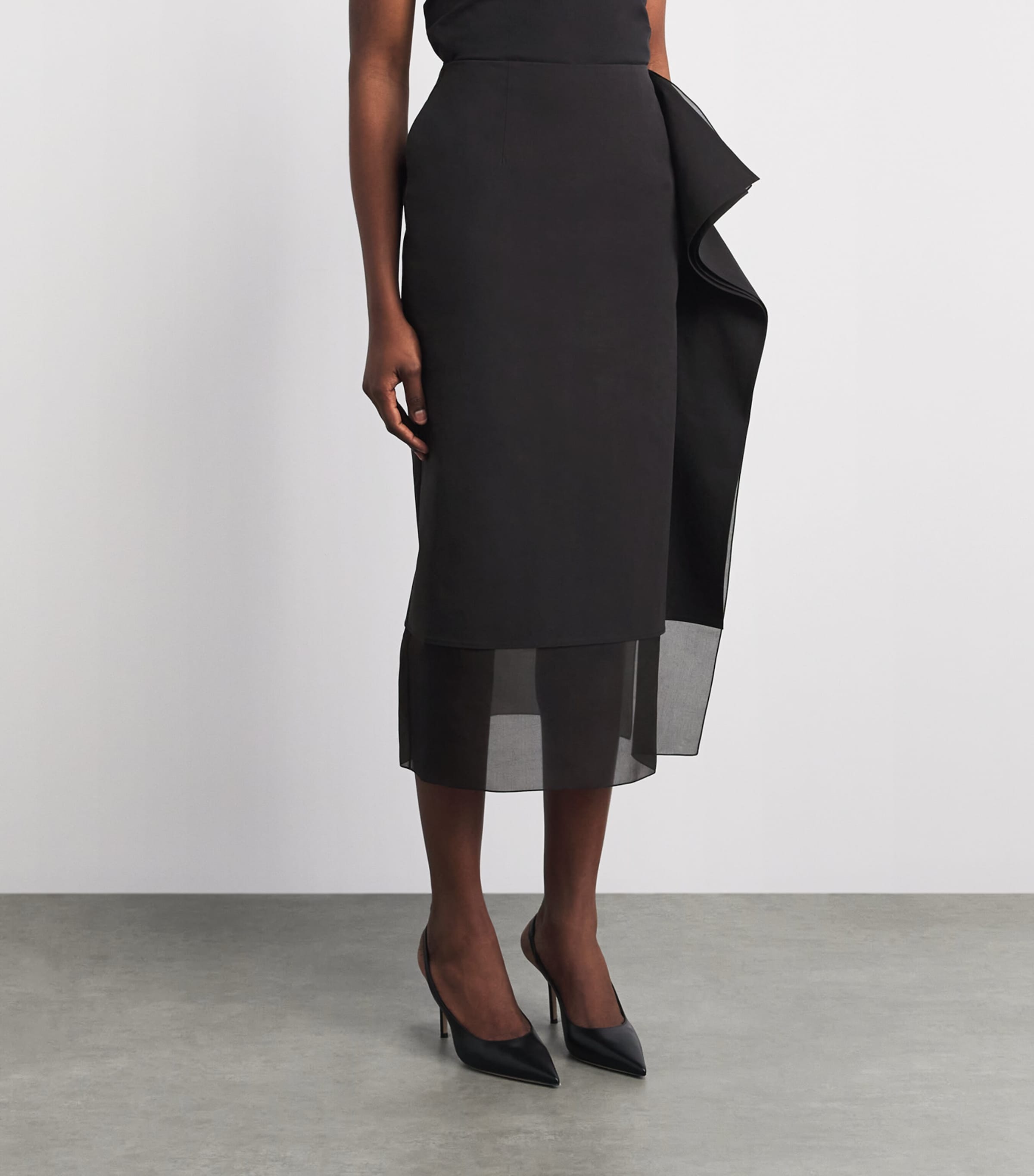 Voranida Womens Silk Lilac Midi Skirt Black Image 4