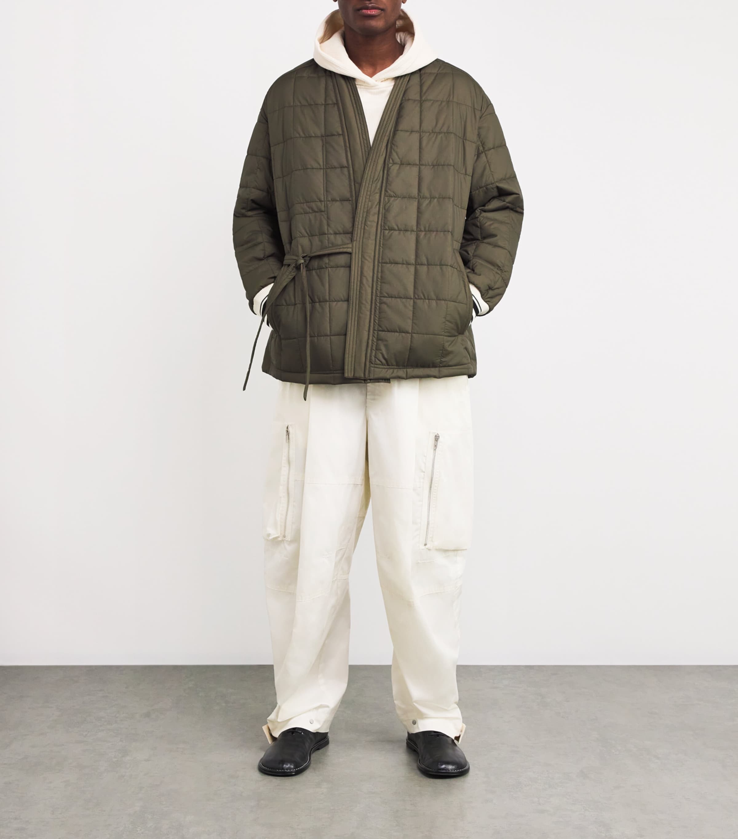 Cotton Oversized Cargo Trousers 003/ALABASTRO Image 2