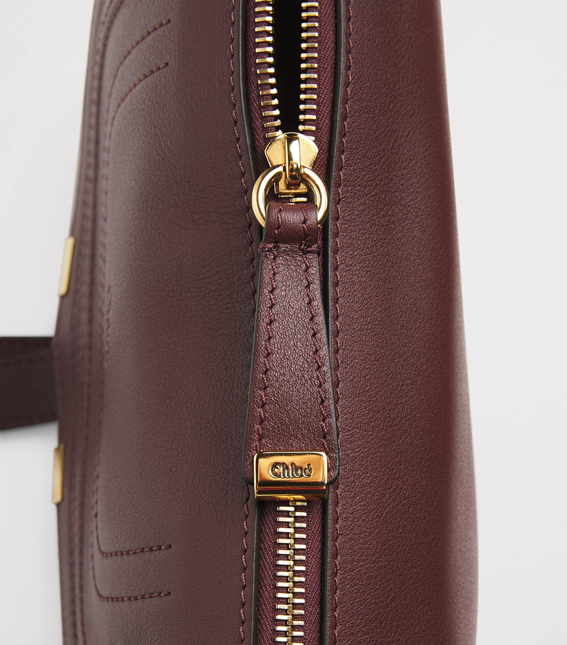 Chloé Mini Leather Marcie Shoulder Bag Dark Velvet Image 5