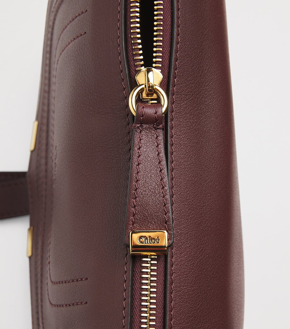 Chloé Mini Leather Marcie Shoulder Bag Dark Velvet Image 5