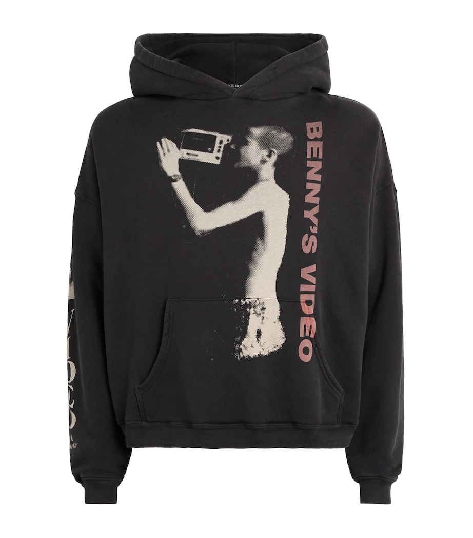 Enfants Riches Déprimés Mens Cotton Benny’s Video Hoodie Faded Black Image 1