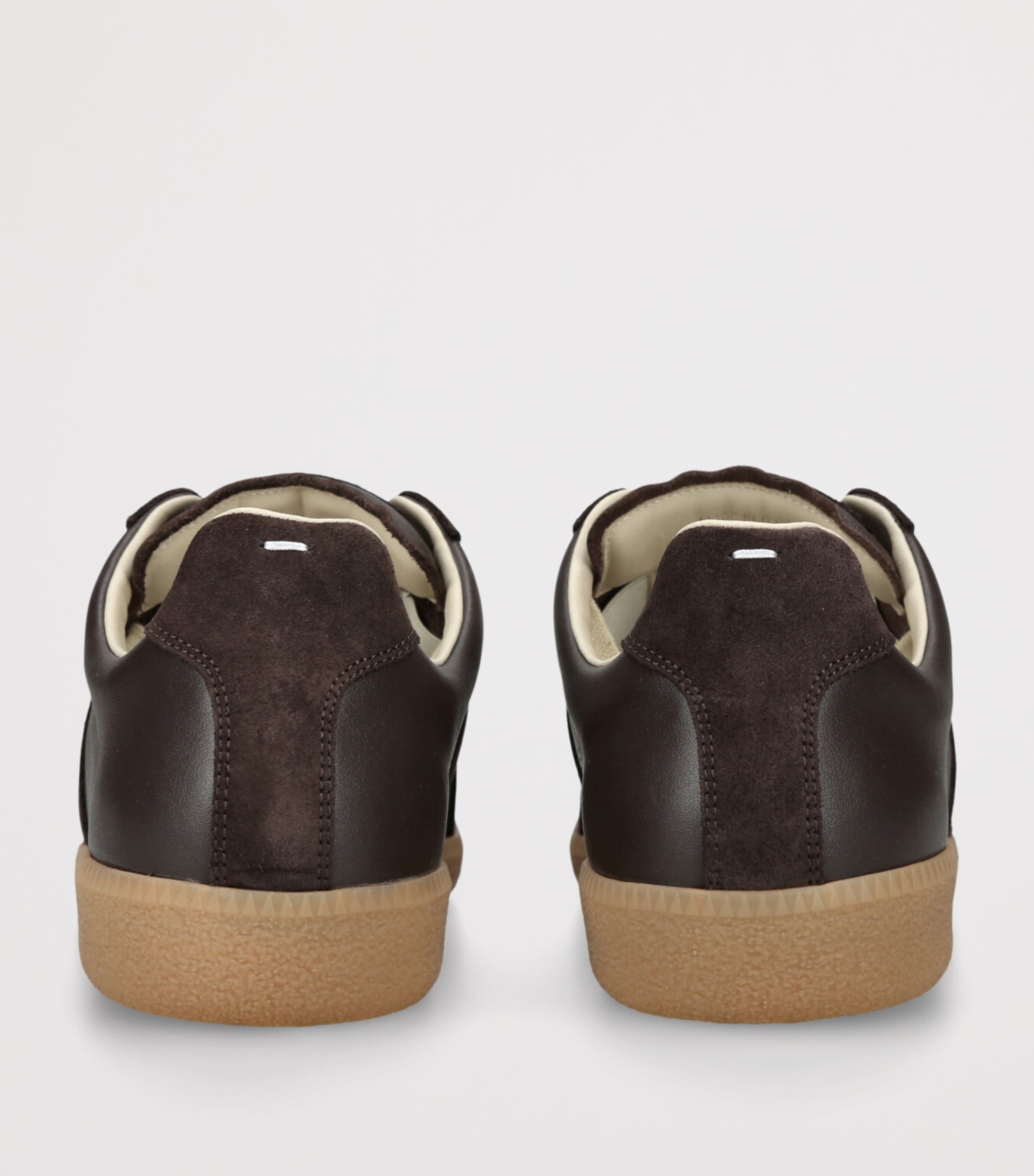 Leather-Suede Replica Sneakers DARK BROWN Image 2