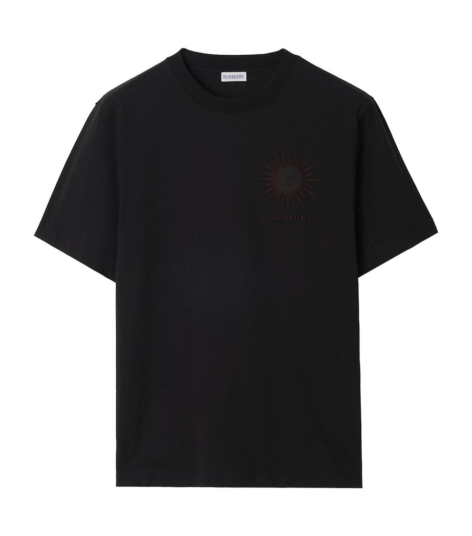 Burberry Mens Cotton Sun T-Shirt Black Image 1
