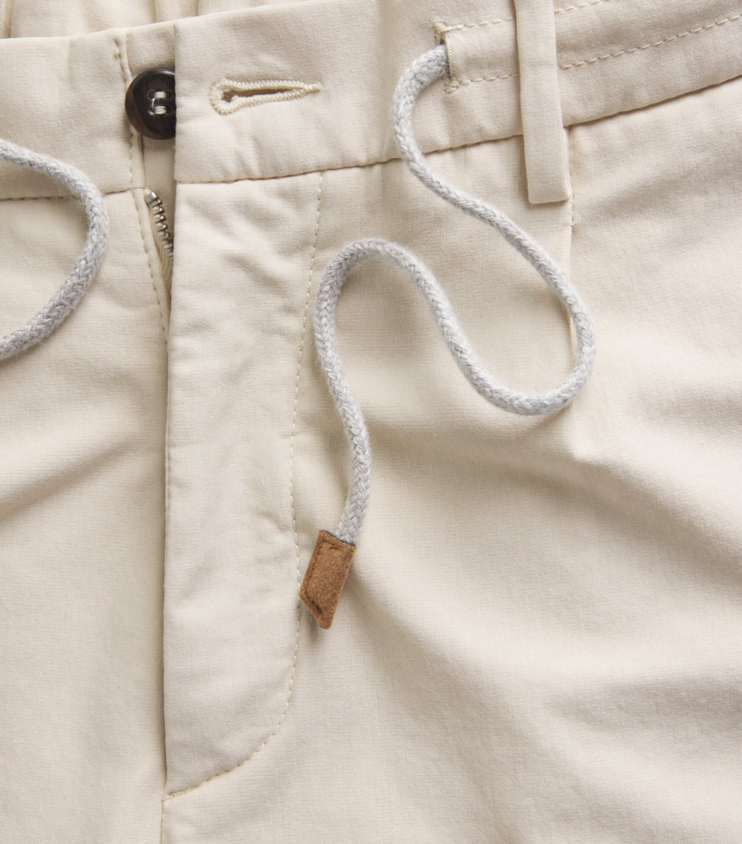 Eleventy Mens Cotton-Blend Drawstring Trousers Sabbia Image 6