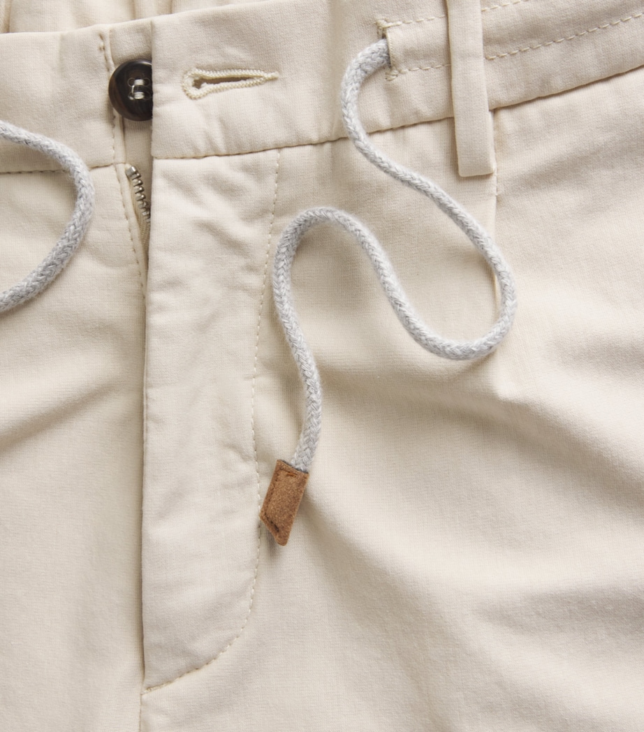 Eleventy Mens Cotton-Blend Drawstring Trousers Sabbia Image 6