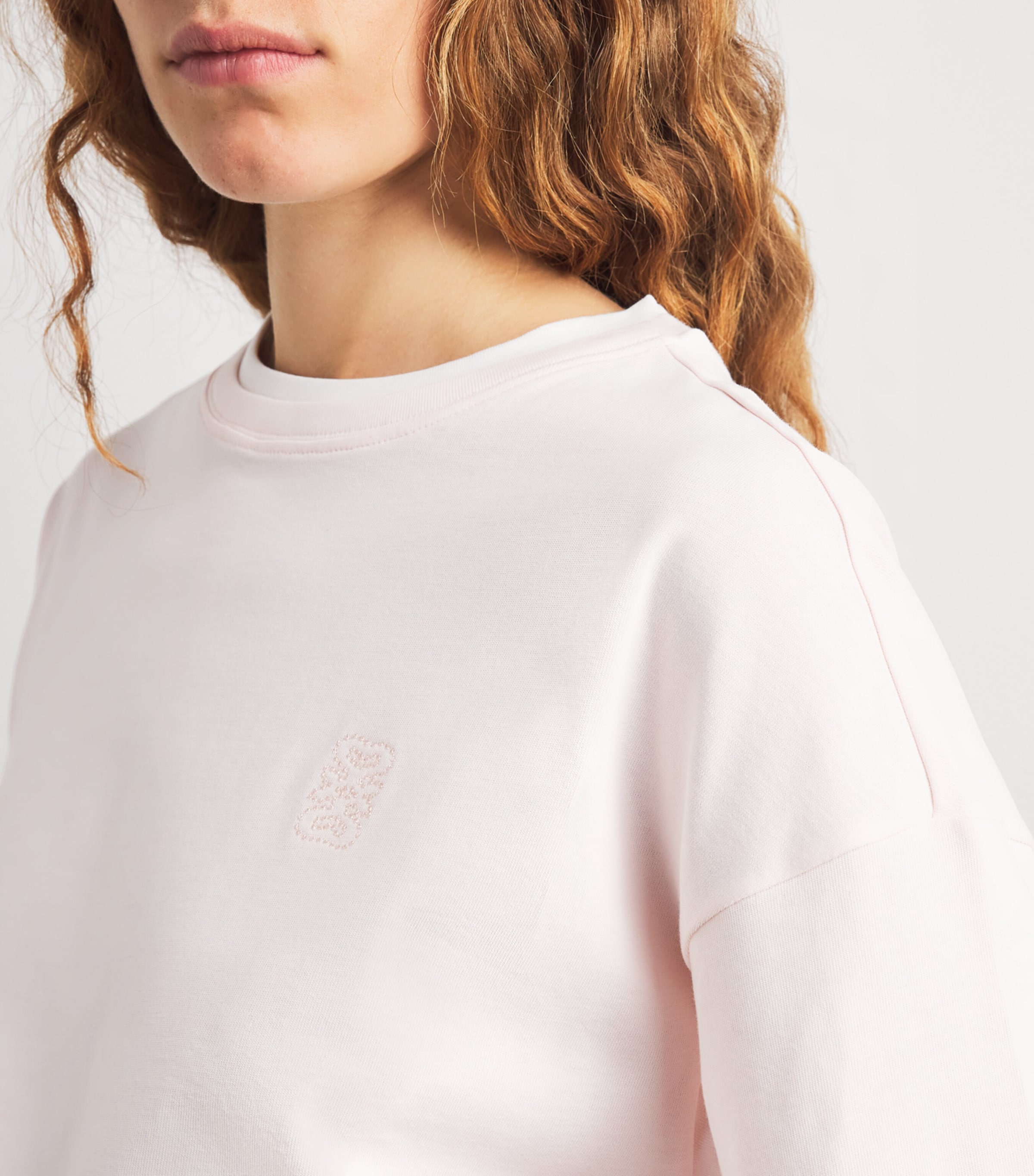 Sandro Paris Womens Cotton Layered T-Shirt Light Pink Image 3