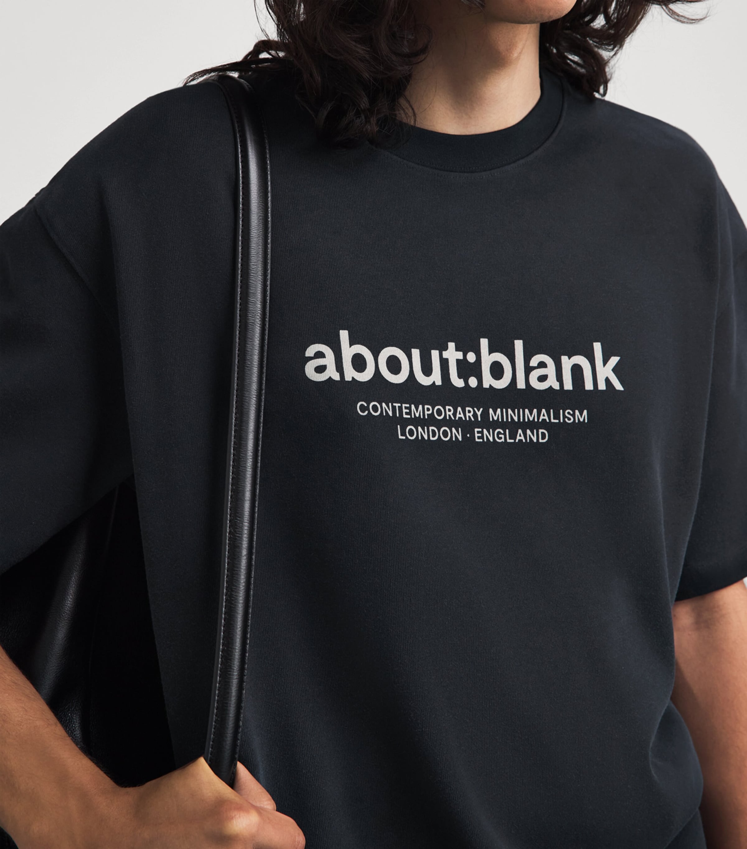 about:blank Mens Cotton Logo Garcon T-Shirt Black Image 3