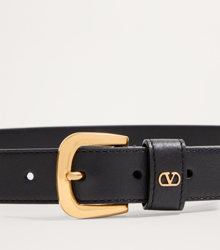 Leather VLogo Signature Belt 0NO Image 3