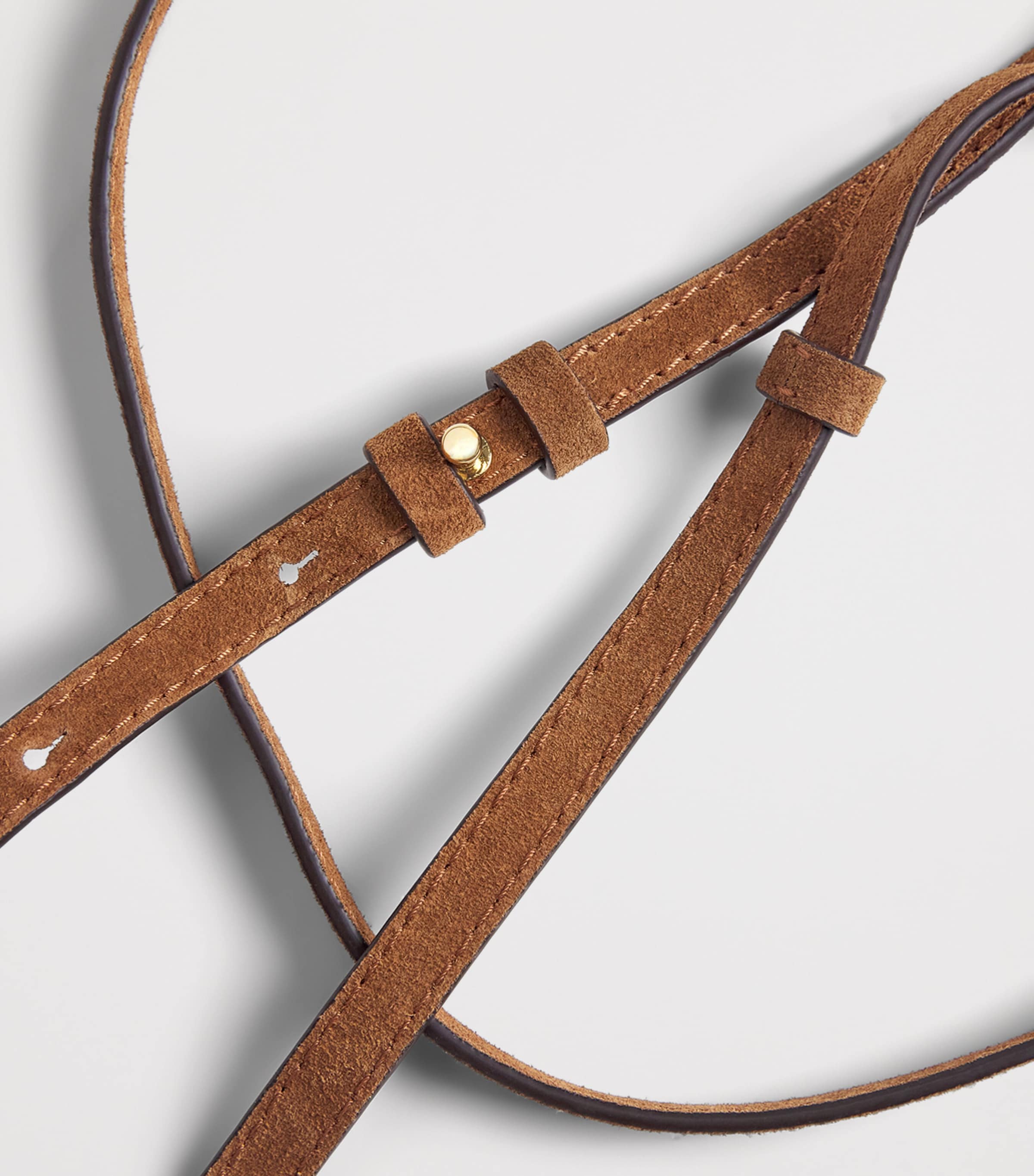 Harrods Small Suede Wren Shoulder Bag Brown Image 6
