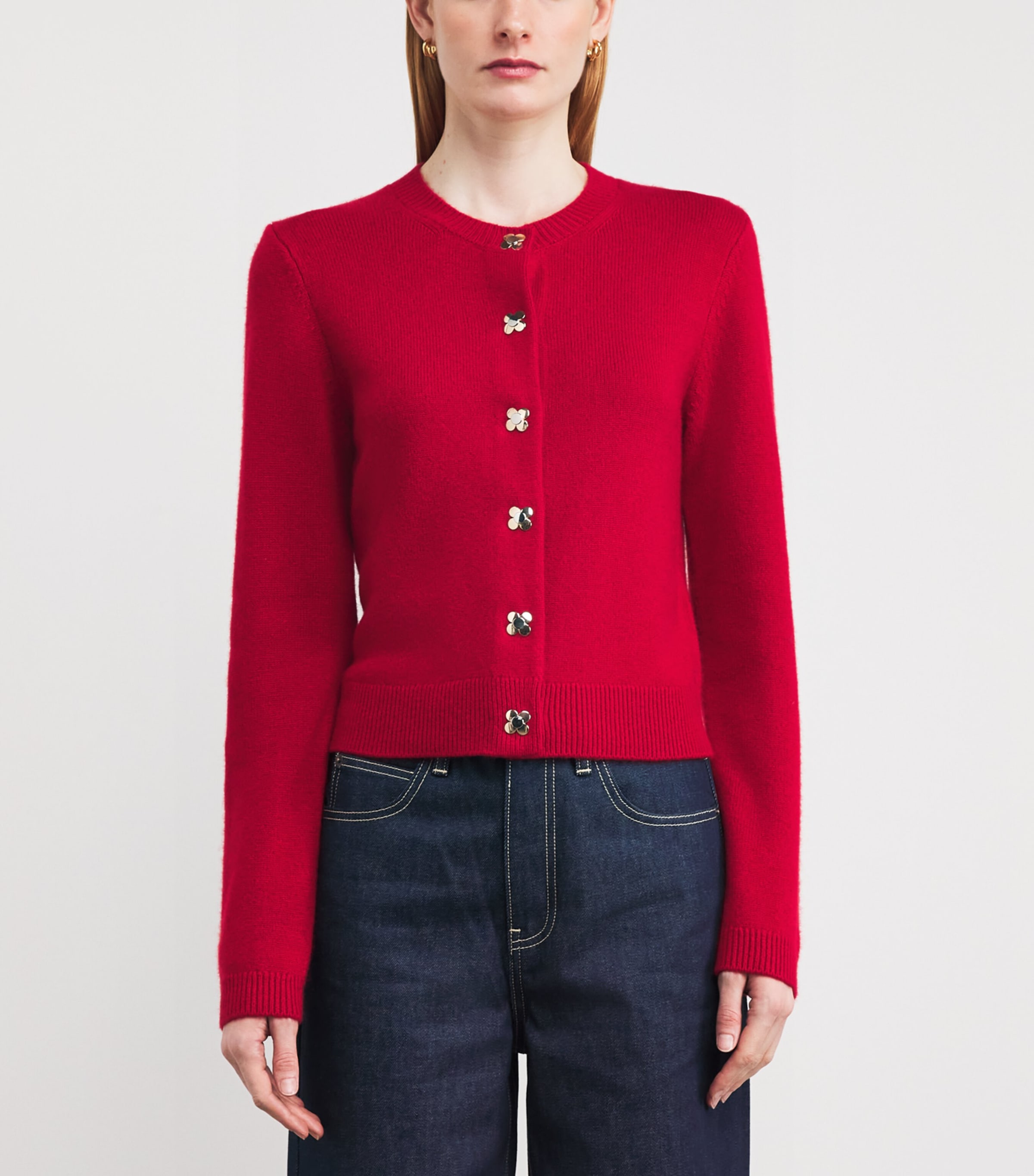 Cashmere Cardigan RED Image 3