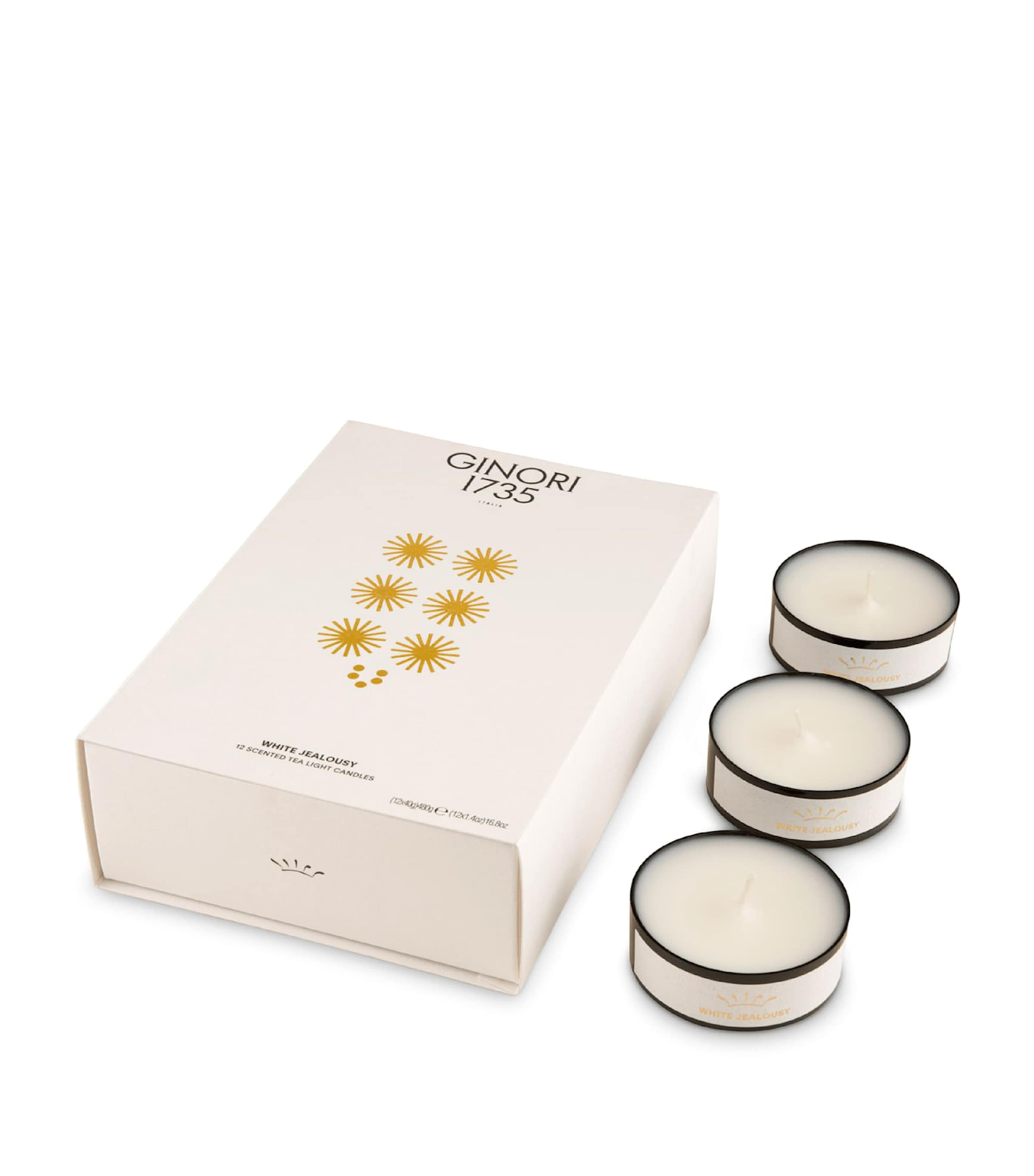 GINORI 1735 White Jealousy Tealight Scented Candles (Pack of 12) Image 1