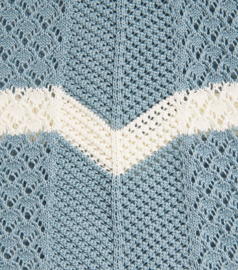 La Doublej Womens Cotton Chevron Sweater Bk/blu/ecr Image 6