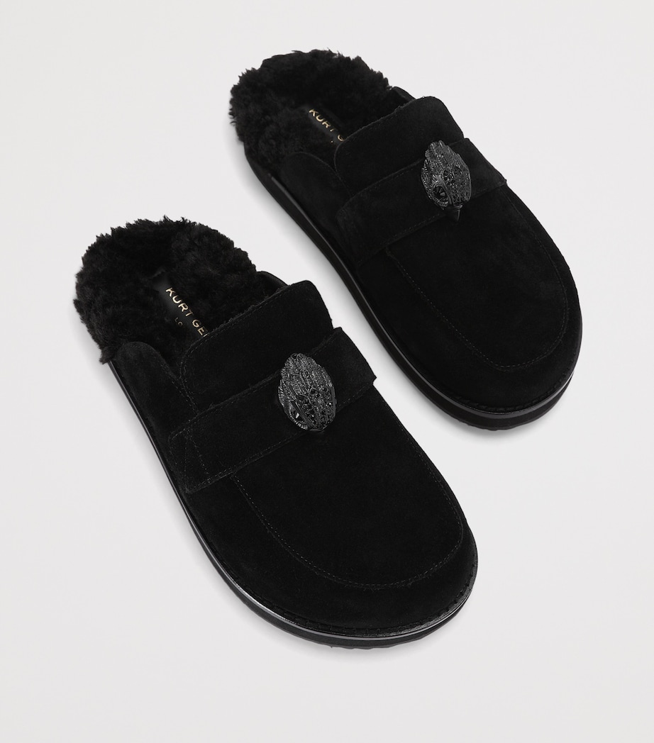 Kurt Geiger London Suede Eagle Clog Mules Black Image 4