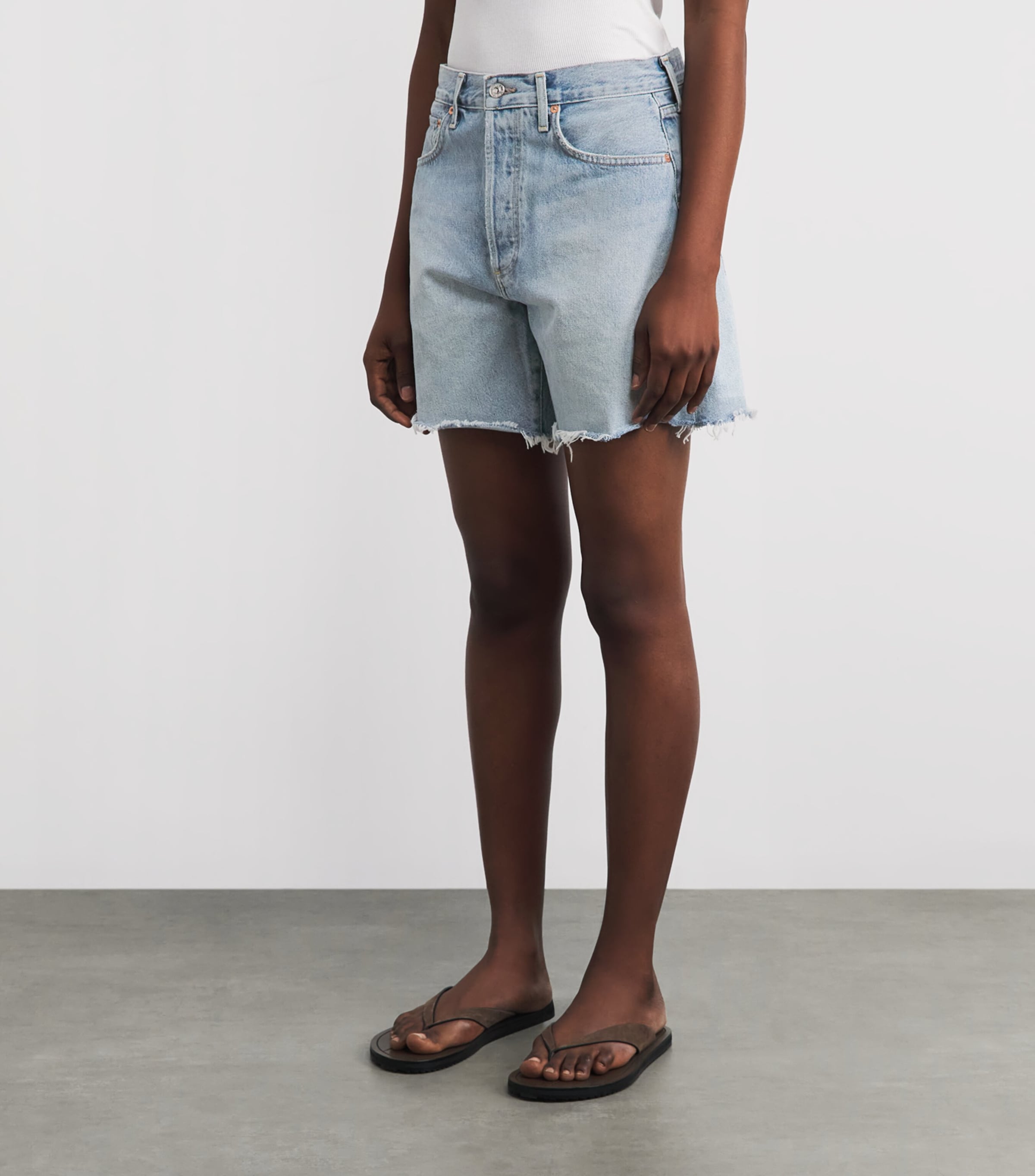 Citizens of Humanity Womens Marlow Denim Shorts Theatre Lt Indigo Image 4