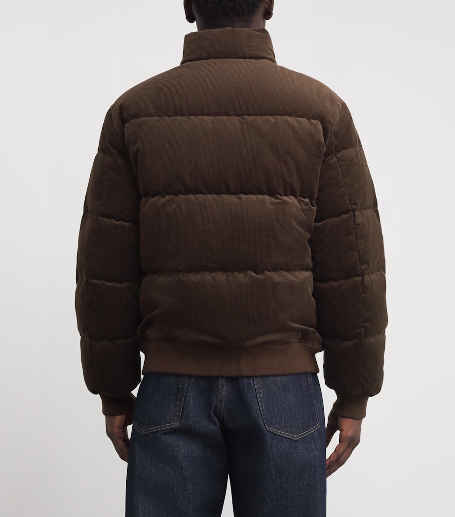 Cotton Corduroy Puffer Jacket DARK BROWN Image 4