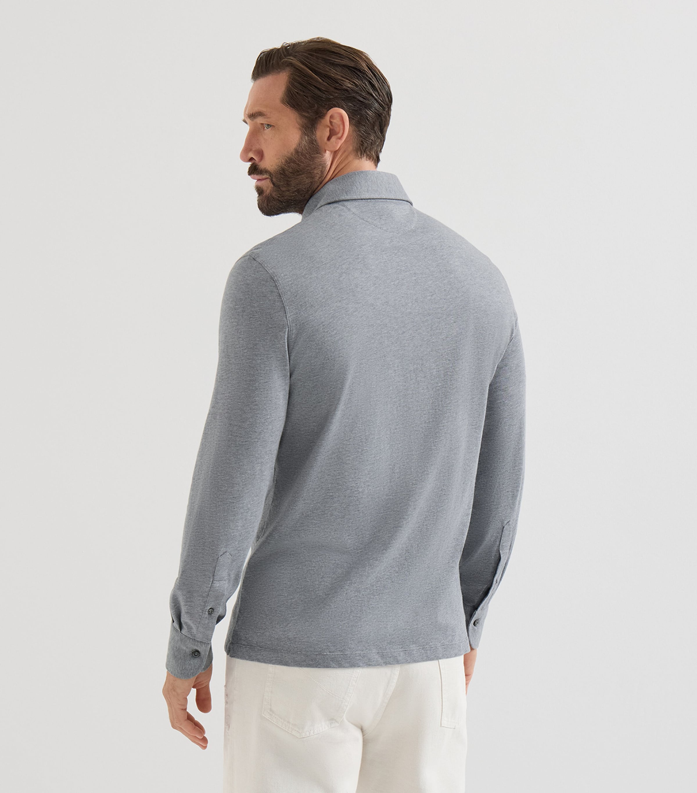 Brunello Cucinelli Mens Cotton Long-Sleeve Polo Shirt Image 5