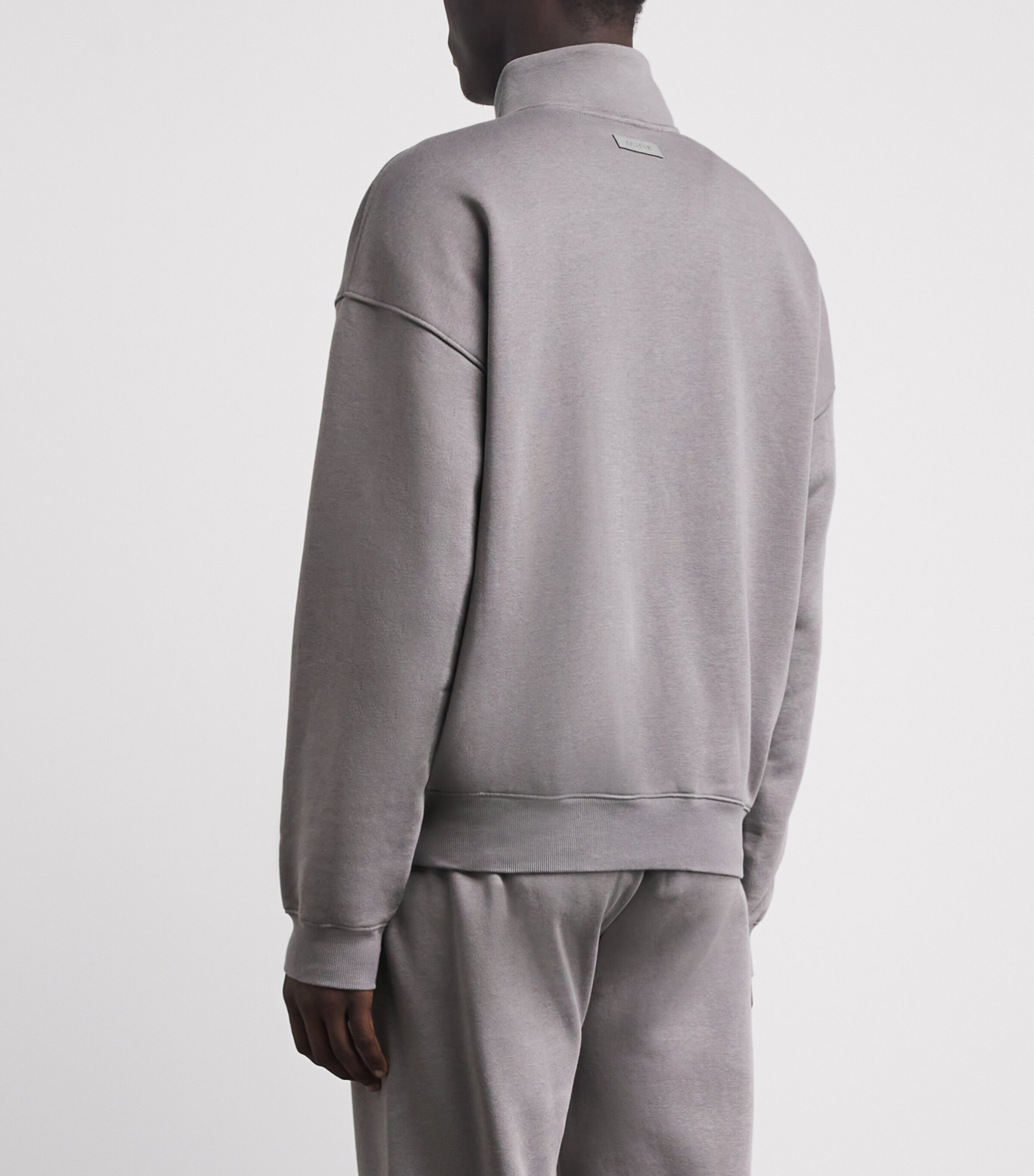 Skims Mens Fleece Lounge Relaxed Half-Zip Sweatshirt Tp Scl Shadow Image 5