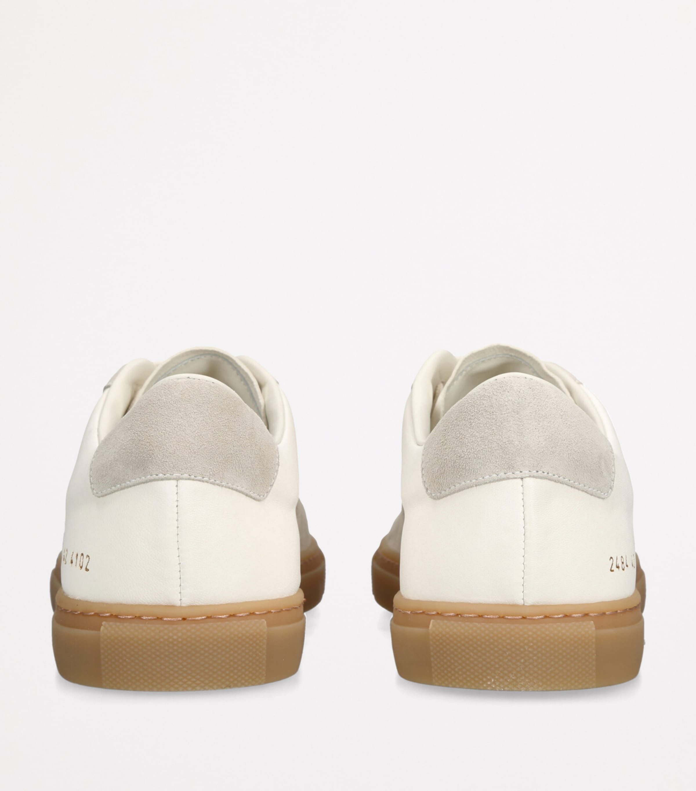 Leather and Suede BBall Sneakers WHITE Image 2