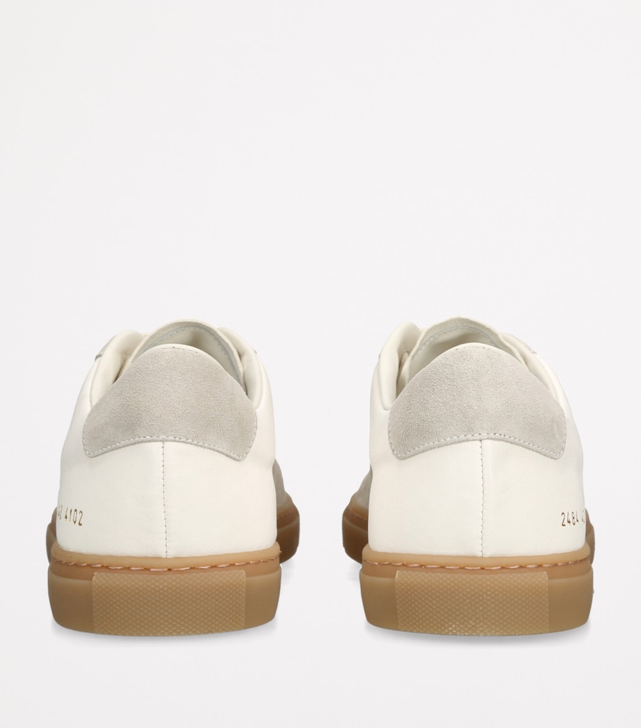 Leather and Suede BBall Sneakers WHITE Image 2