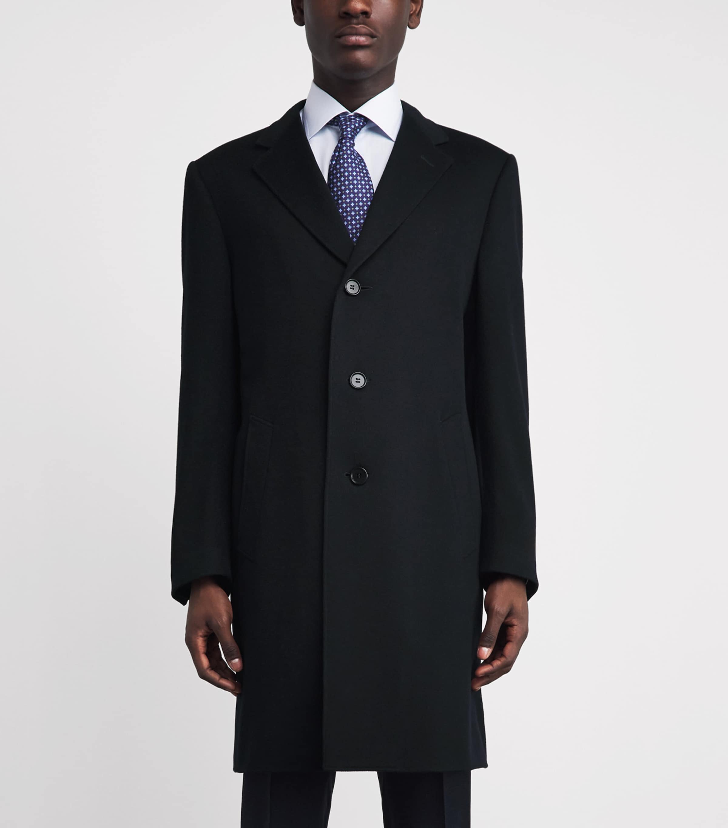 Canali Mens Wool-Cashmere Coat Image 4
