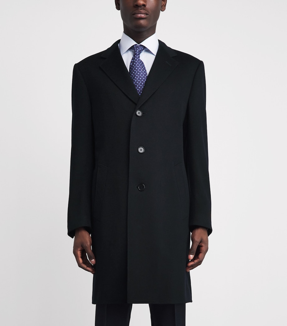 Canali Mens Wool-Cashmere Coat Image 4