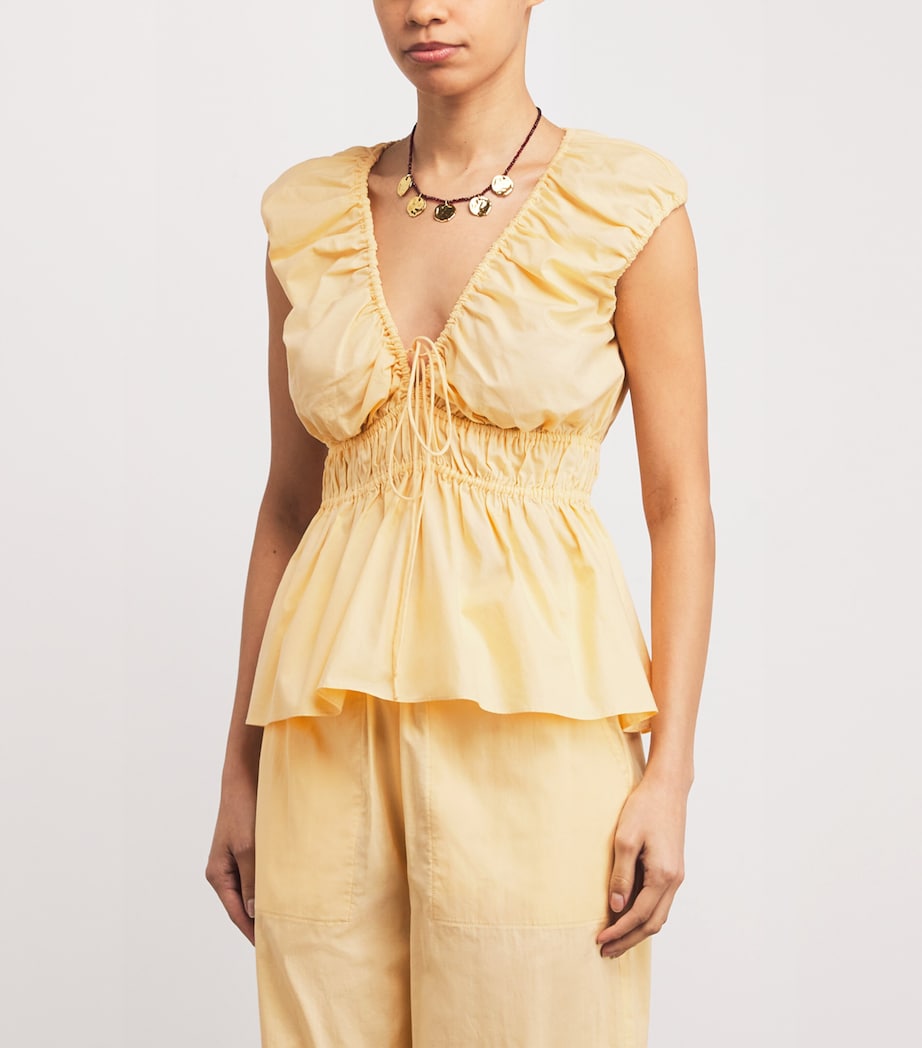 FAITHFULL Womens Cotton Hedda Blouse Banana Image 3