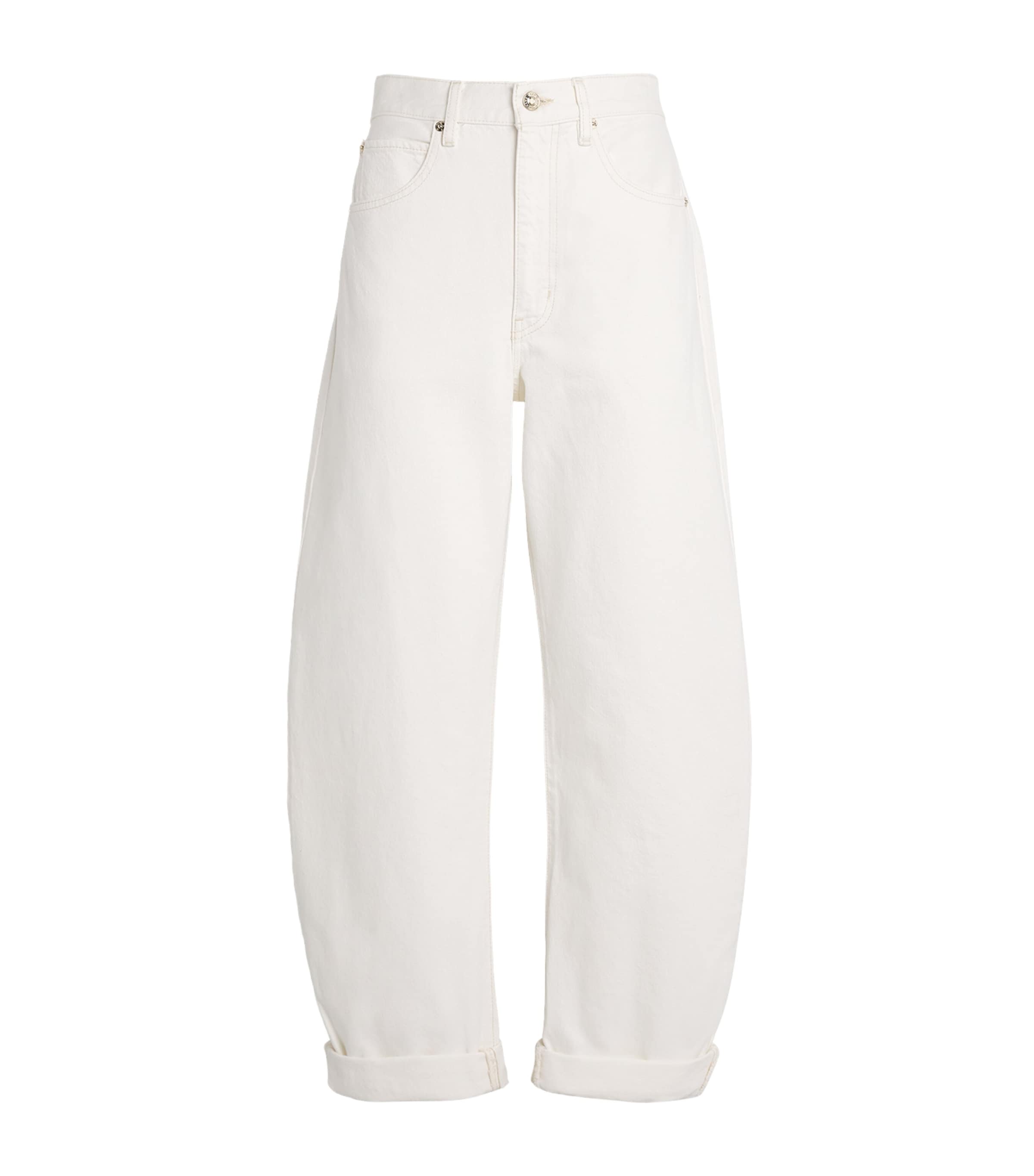 Frame High-waisted Barrel Jeans For In Ivory