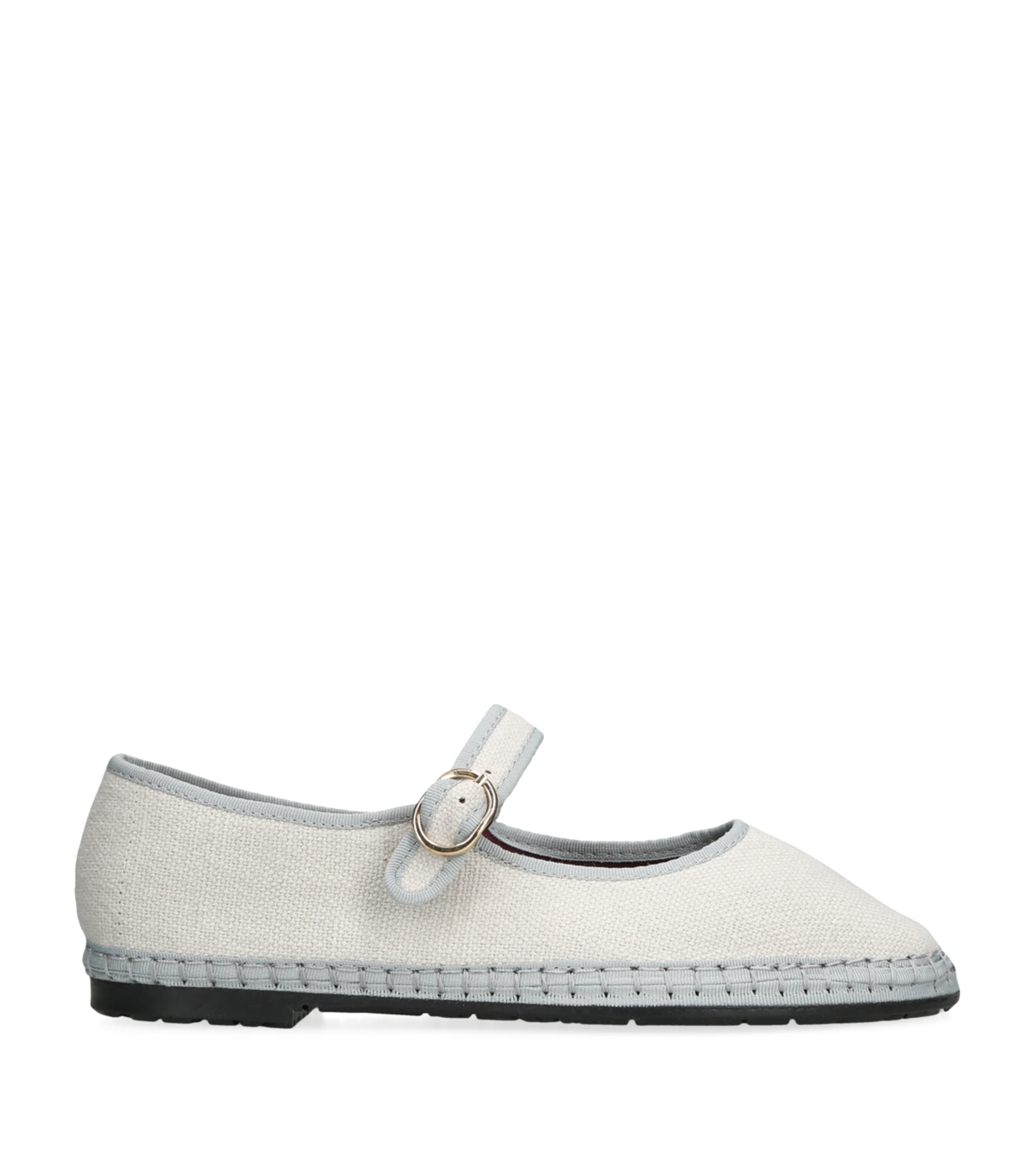 Flabelus Linen Dalloway Mary Janes Grey/p.cmb Image 1