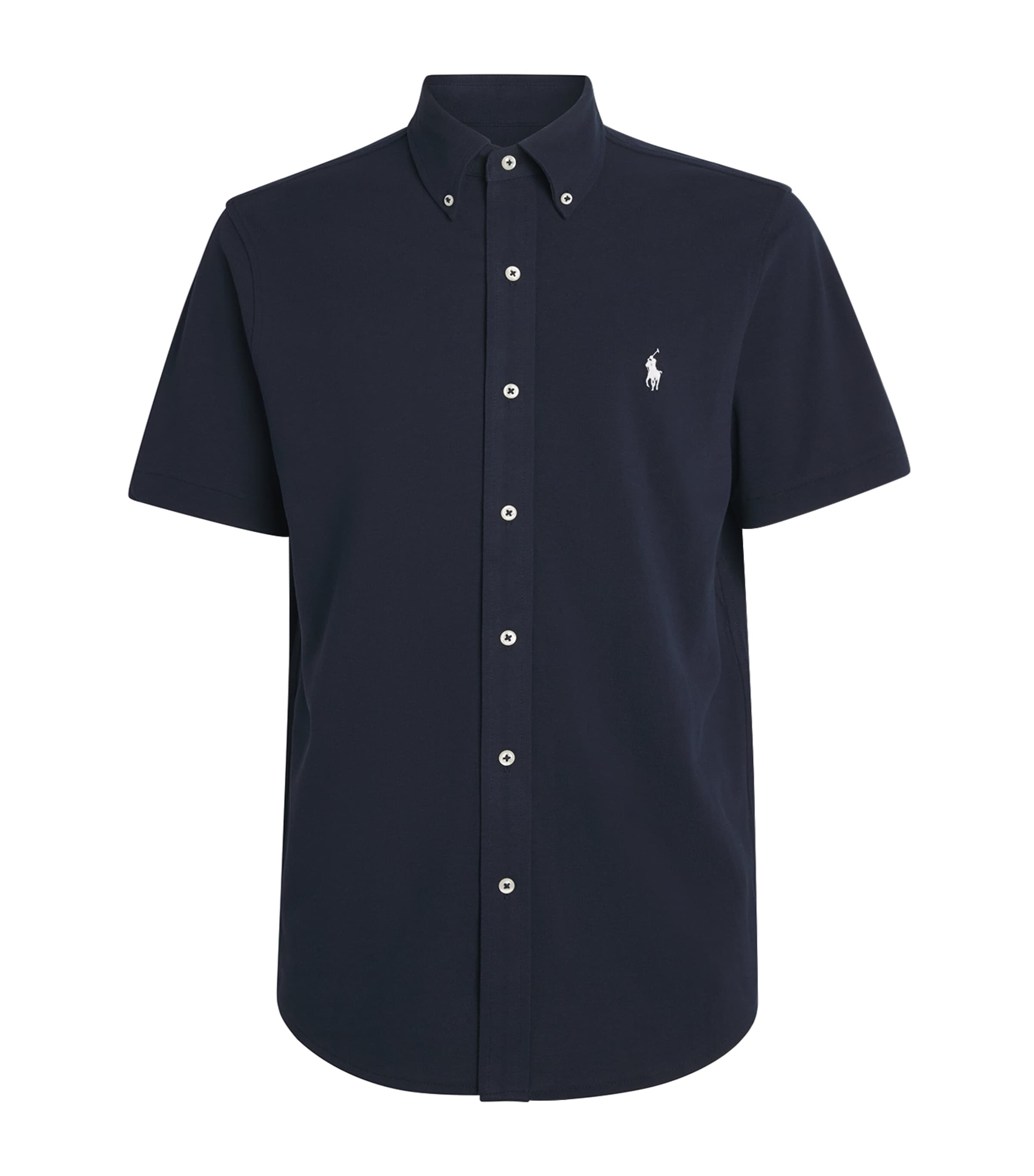 Polo Ralph Lauren Mens Cotton Featherweight Mesh Shirt Aviator Navy Image 1