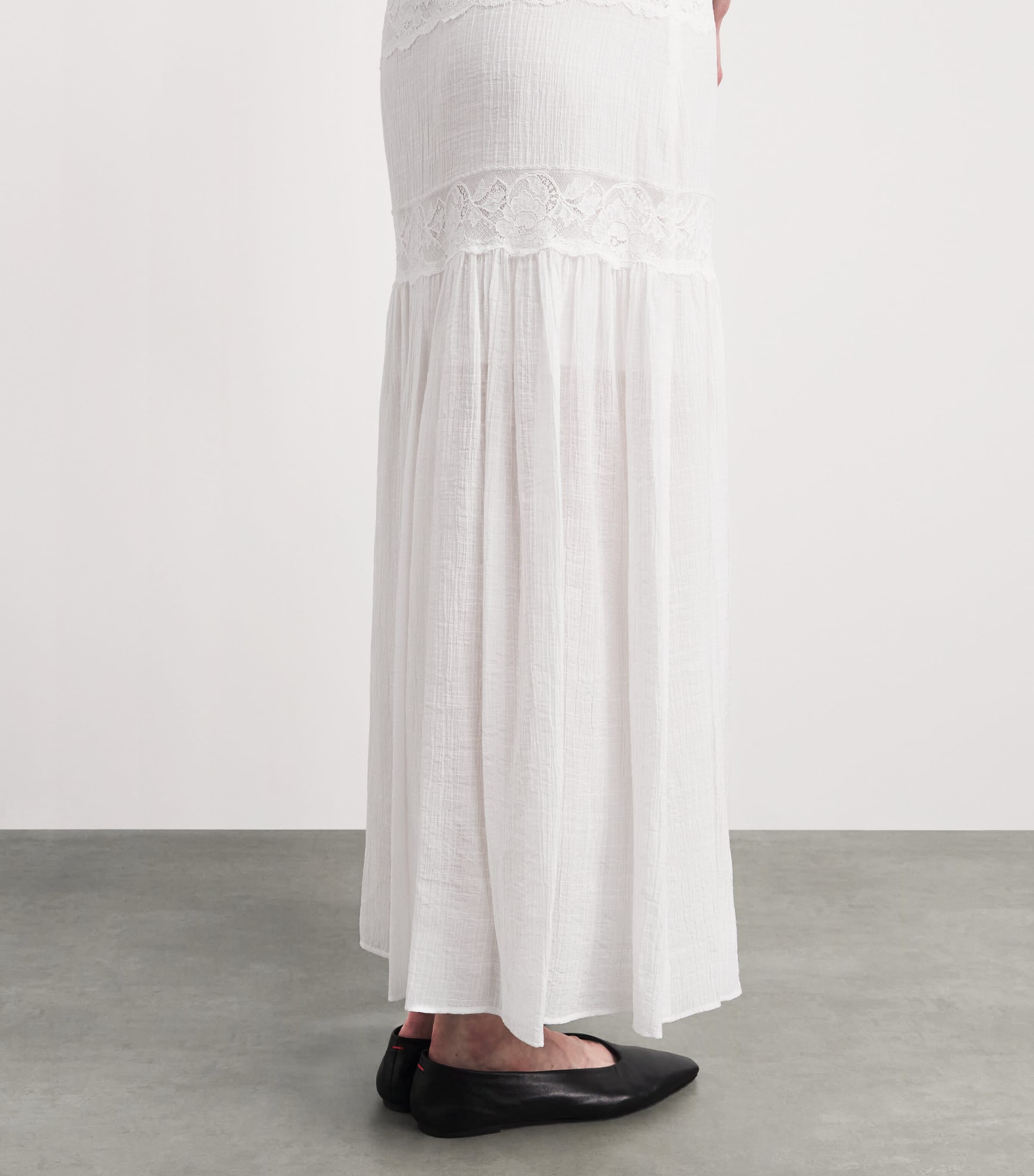 Sandro Paris Womens Crepon Maxi Dress White Image 5