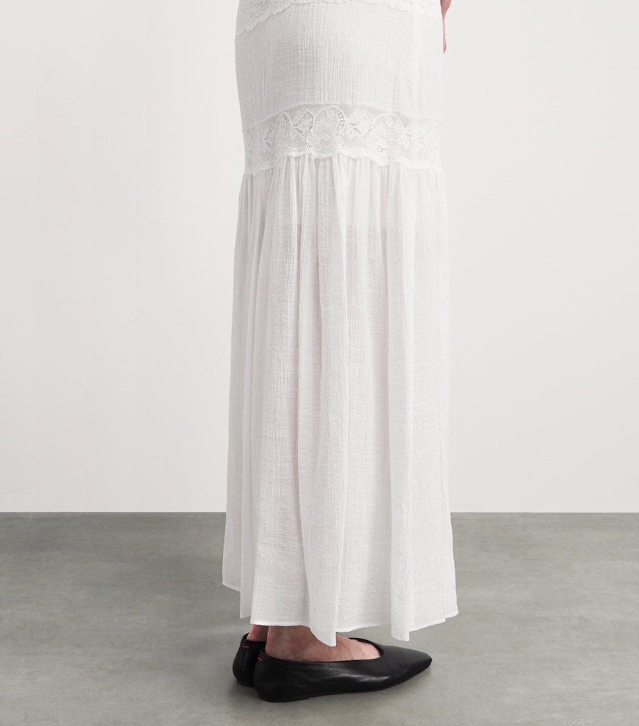 Sandro Paris Womens Crepon Maxi Dress White Image 5