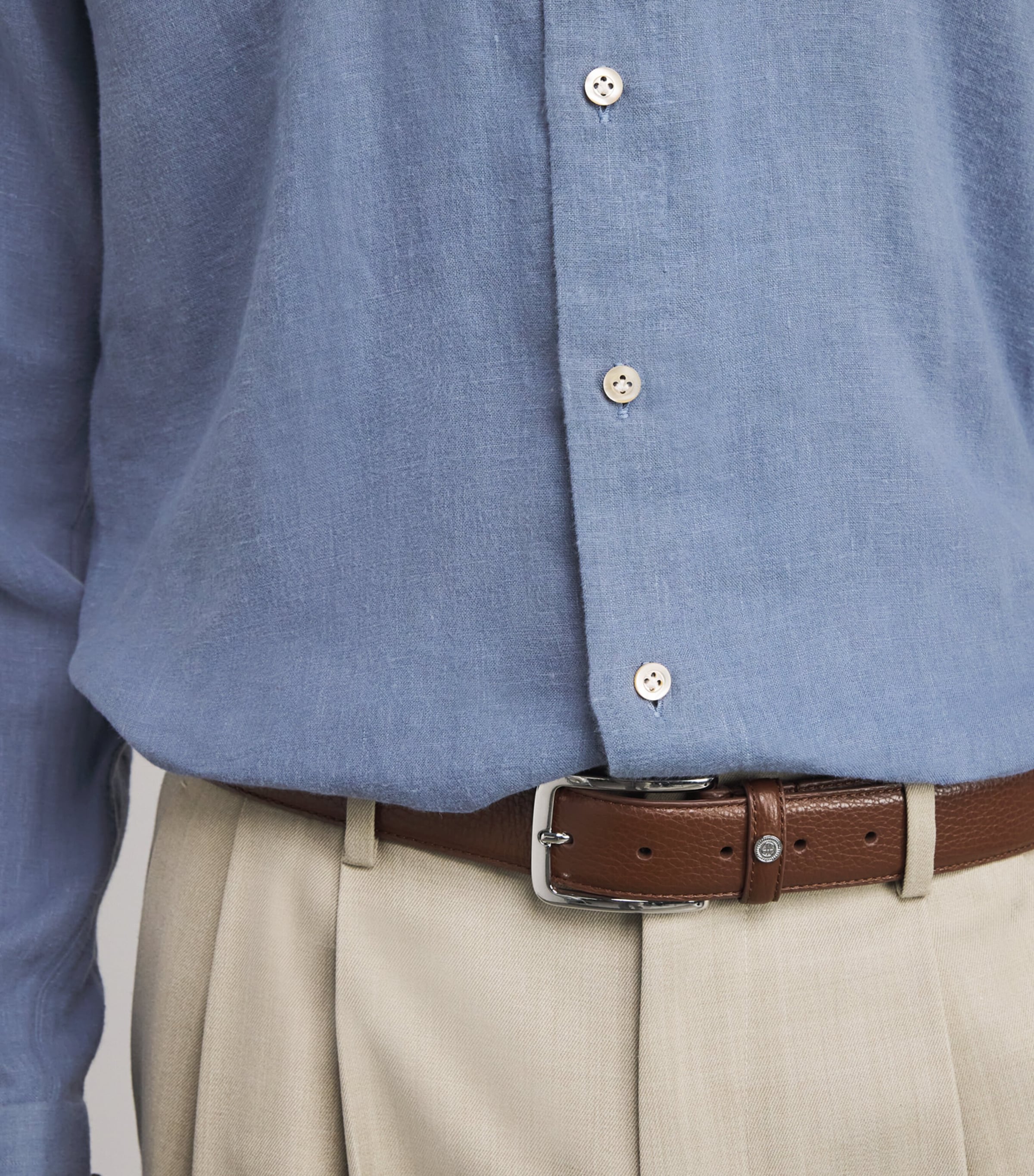 Brushed Linen Shirt BLUE Image 6