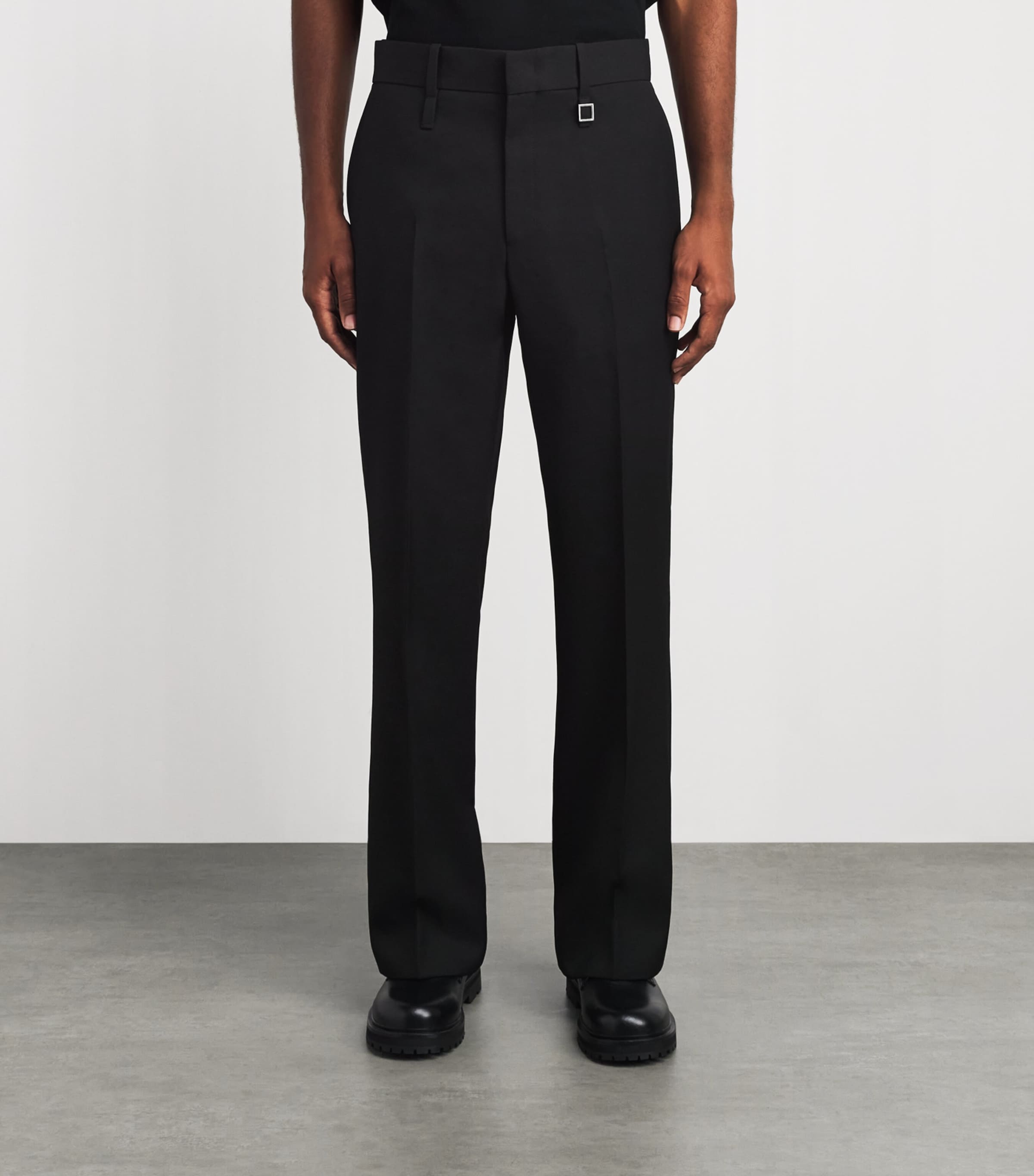 Wooyoungmi Mens Wool Straight Trousers Black Image 4