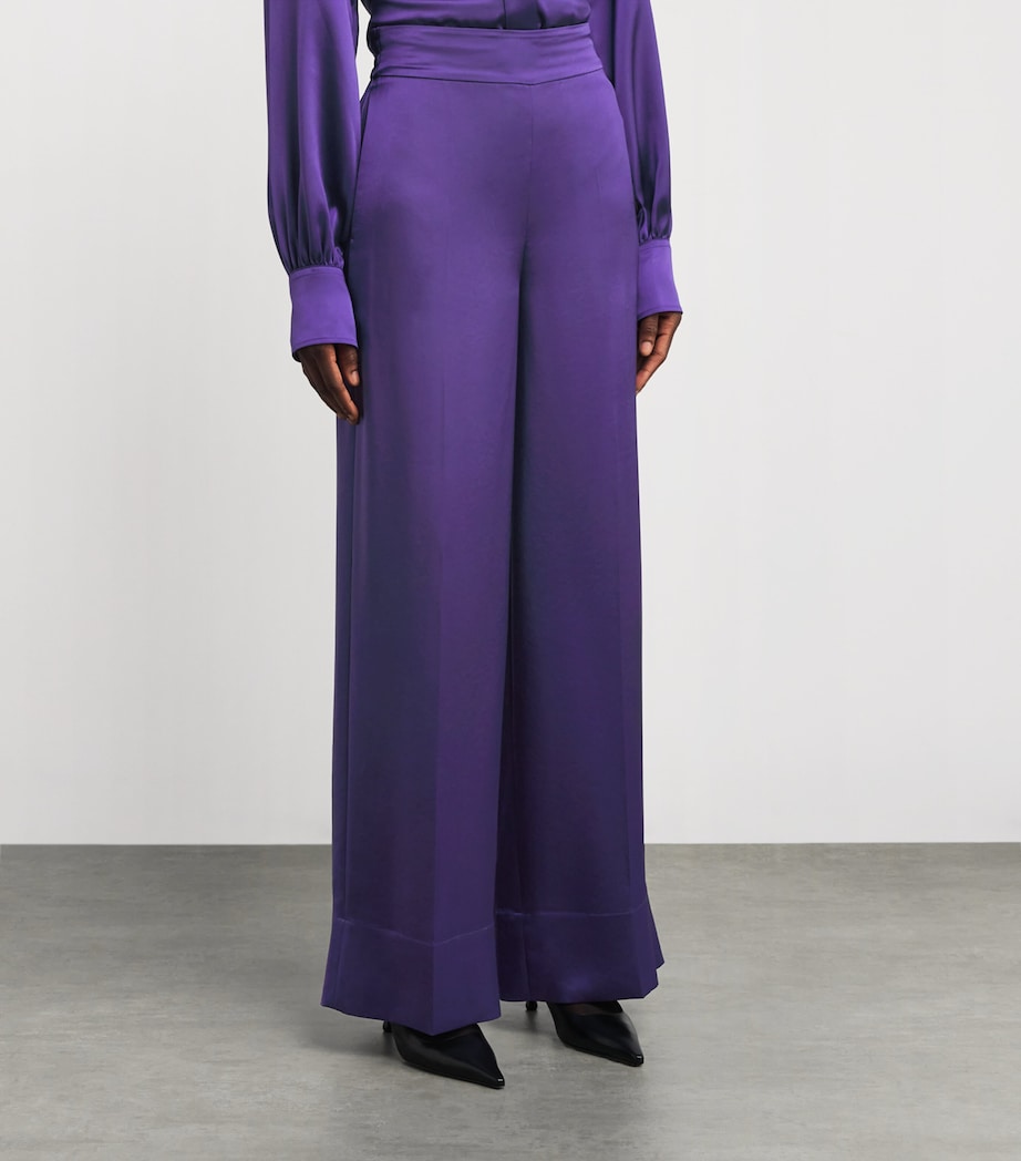 Satin Dijon Tailored Trousers VIOLET Image 3