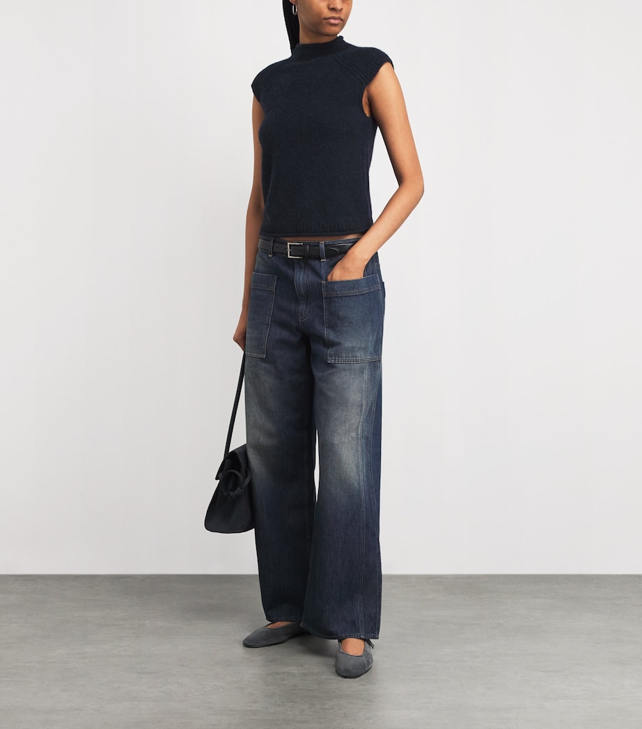 Alpaca-Blend Sweater Vest NAVY Image 2