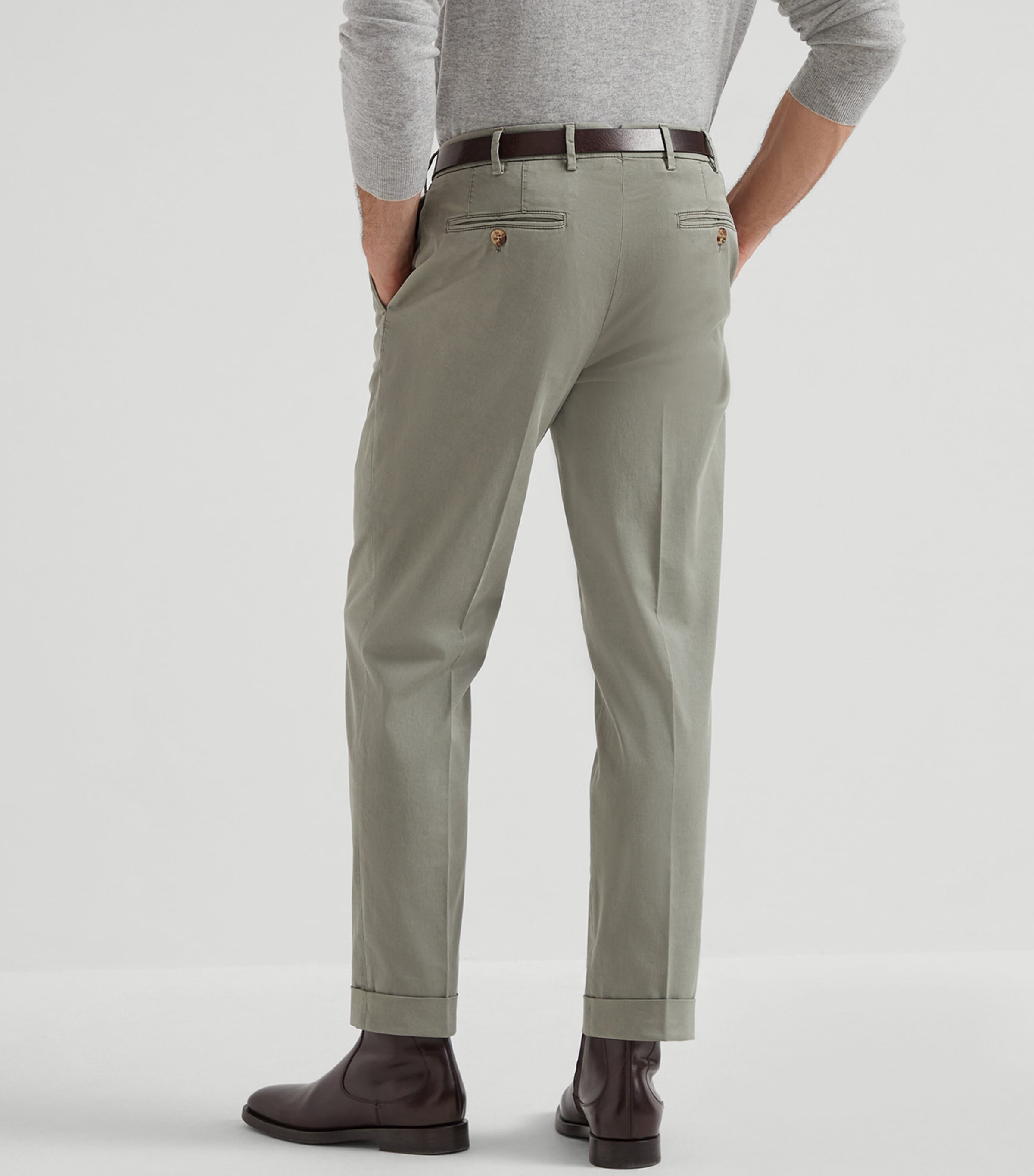 Pima Cotton Comfort Gabardine Italian Trousers C6027 Image 3