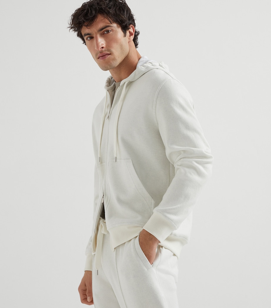 Cashmere-Terry Cotton Zip-Up Hoodie C387 Image 2