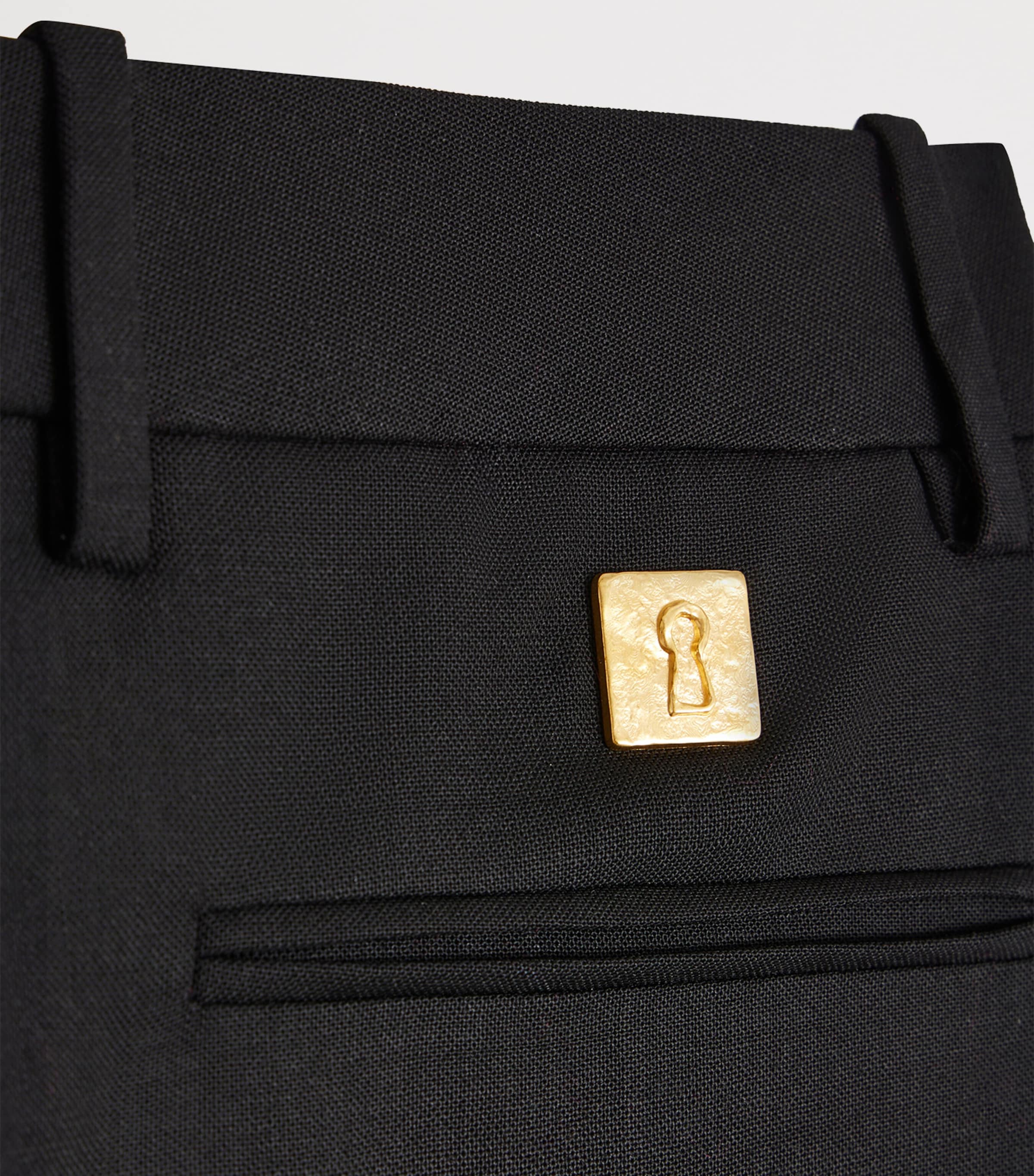 Schiaparelli Womens Virgin Wool Boyfit Trousers Black Image 5