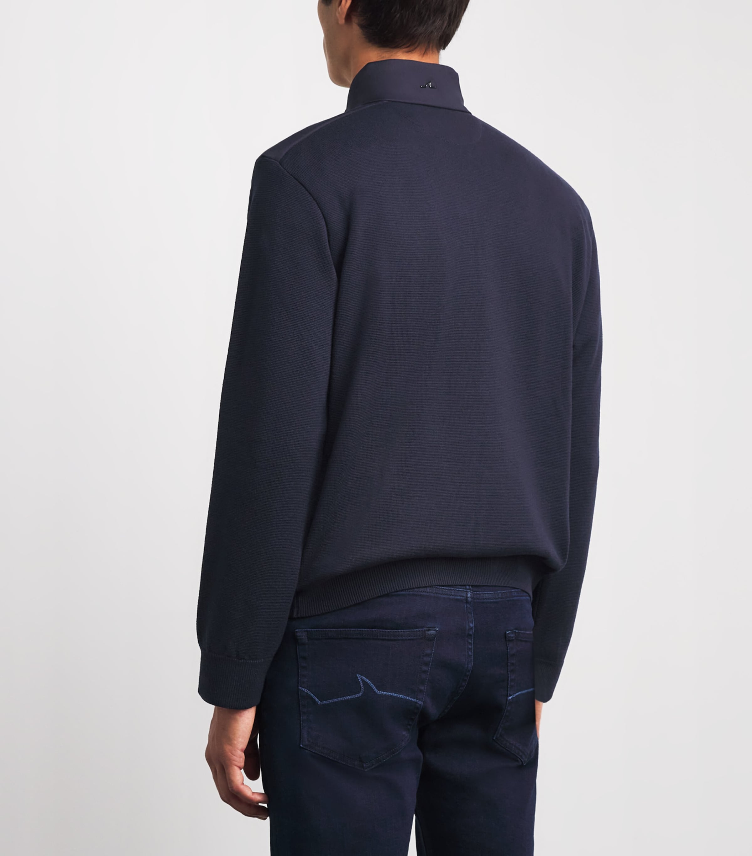 Paul & Shark Mens Virgin Wool Quarter-Zip Sweater Blu Scuro Tortra Image 5