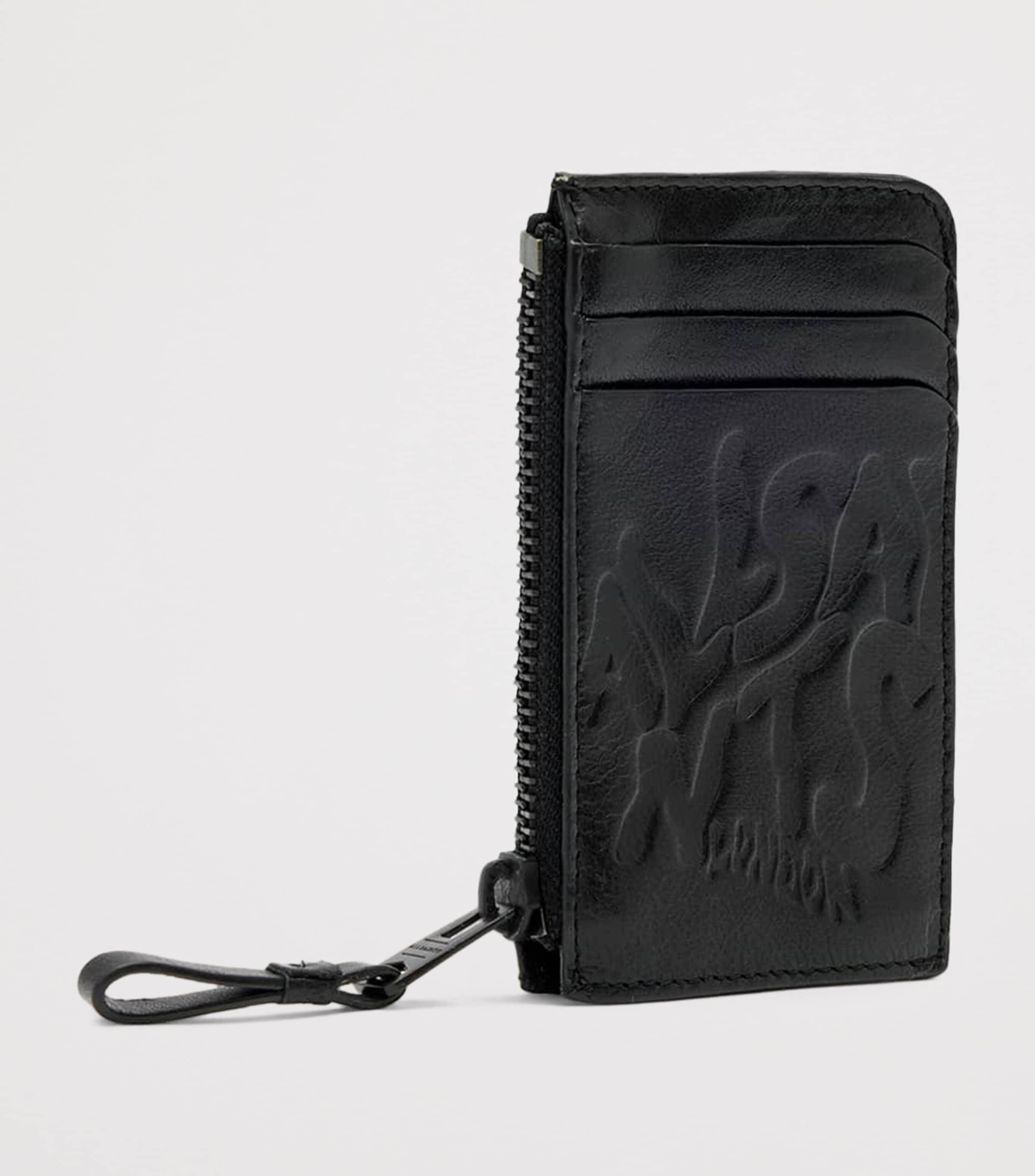 AllSaints Leather Tierra Isamu Wallet Black Image 3