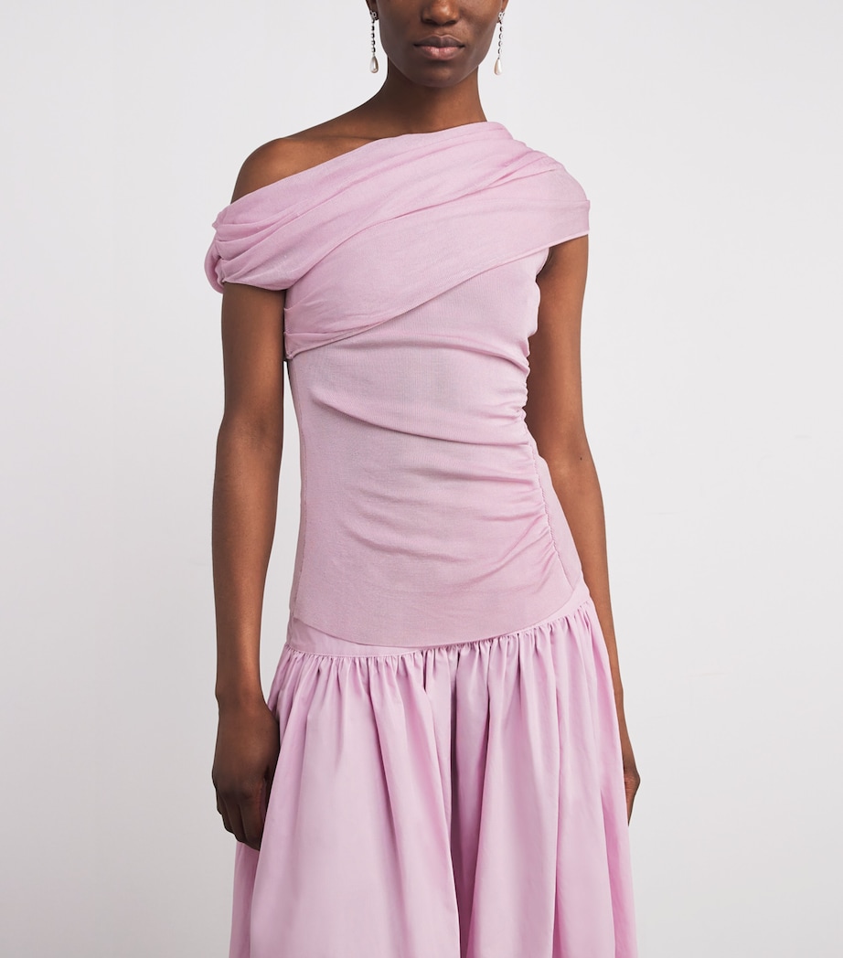 Draped Maxi Dress PINK Image 4