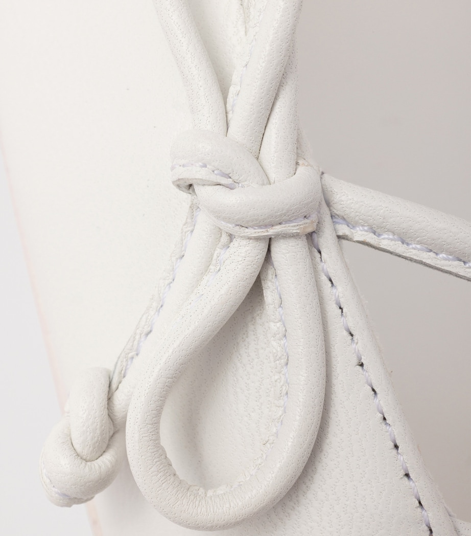 Prada Leather Open-Side Pumps 45 White Image 6
