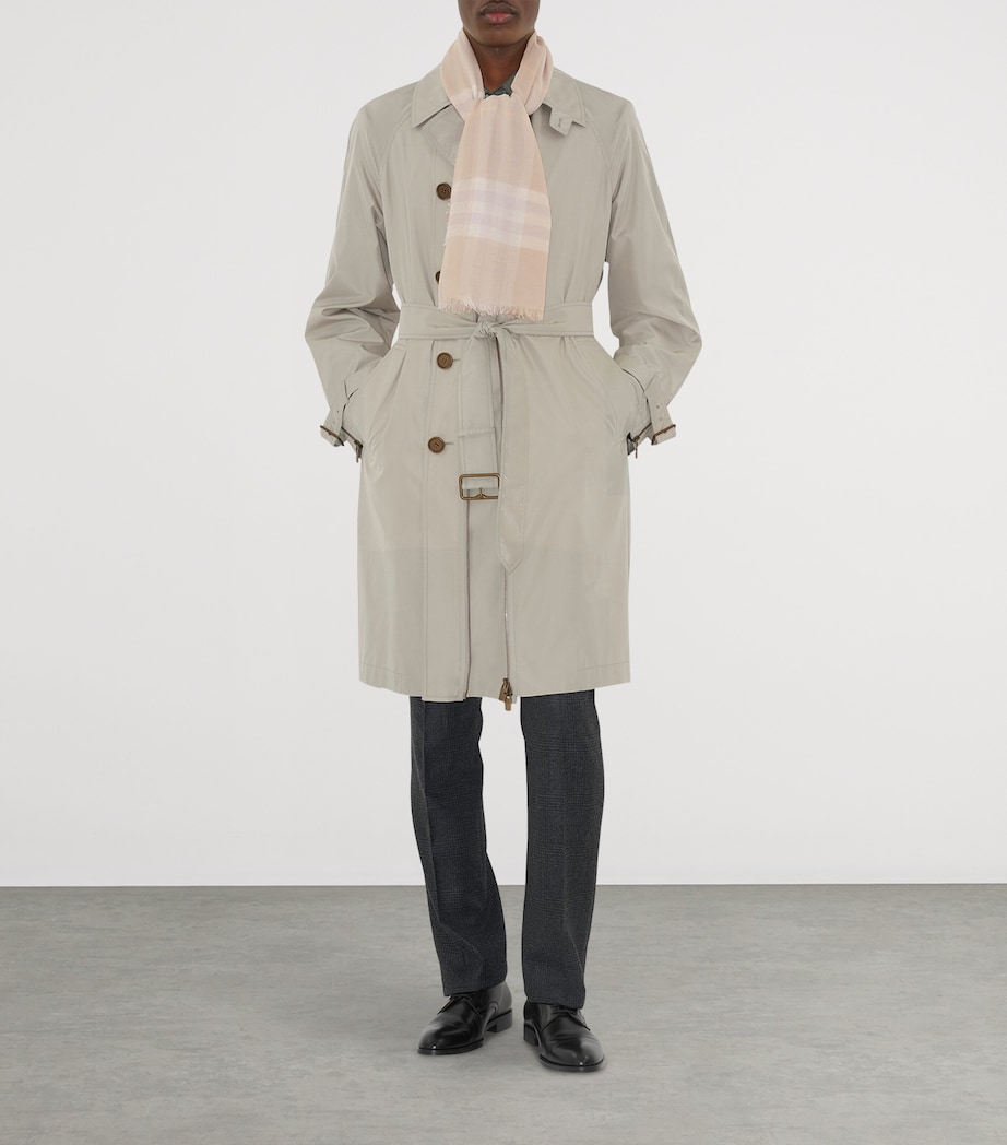 Wool Wide Check Scarf SMOKE GREY Image 5