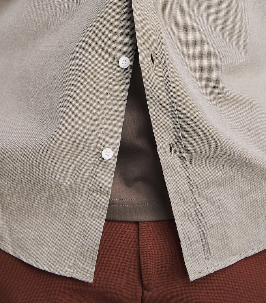 Brushed Cotton Oxford Shirt GNDX LIGHT KHAKI Image 6