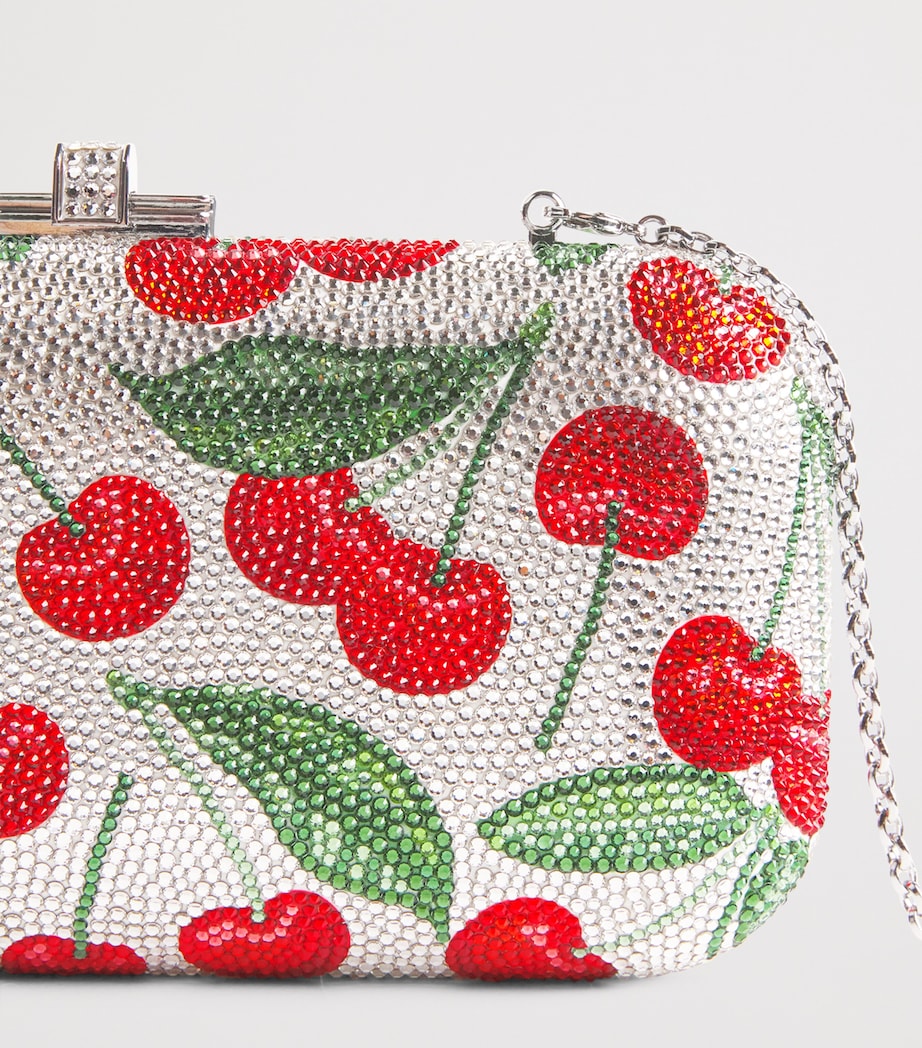 Judith Leiber Crystal Long Slide Cherries Clutch Bag Silver Rhine Multi Image 6