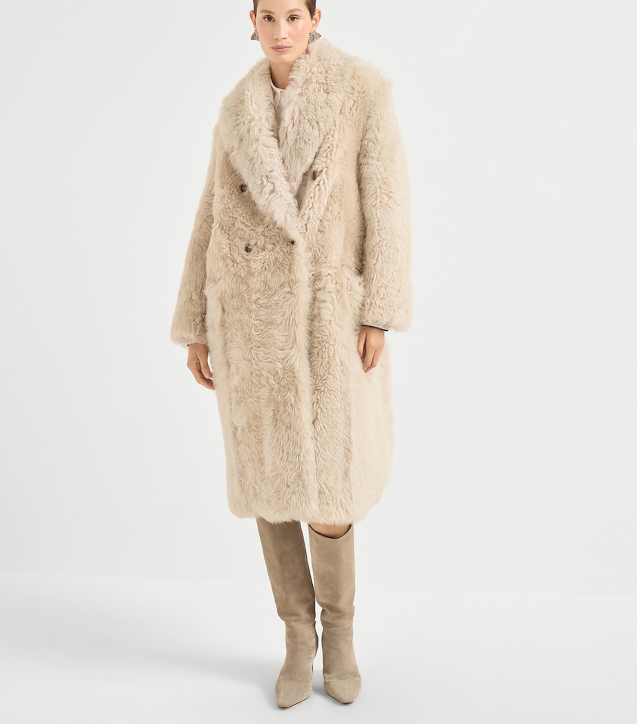 Shearling Double-Breasted Coat C4147 Image 2