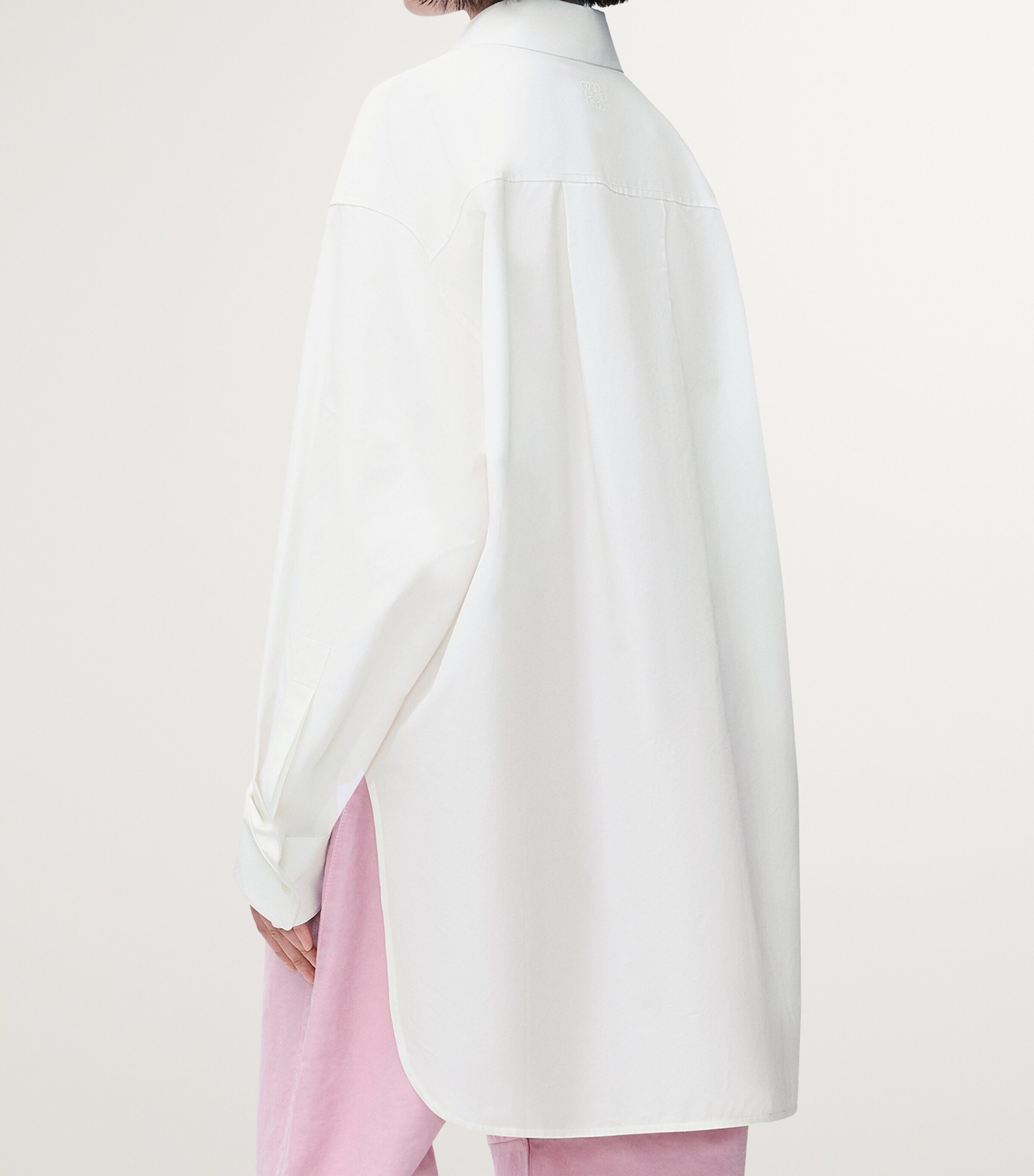 LOEWE Womens Asymmetric Longline Shirt White Image 4