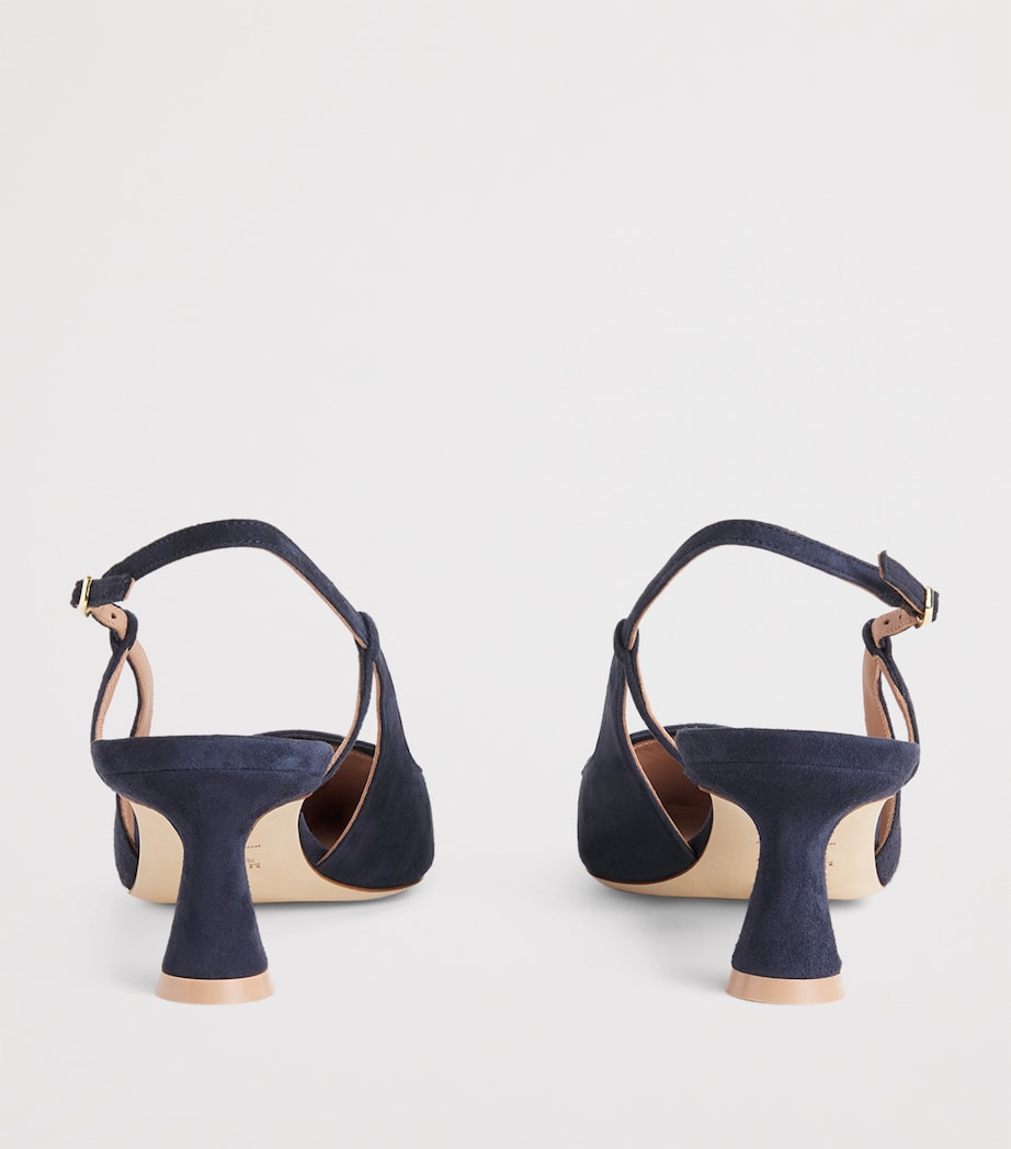 Malone Souliers x Harrods Suede Suze Slingback Pumps 45 Midnight Image 5